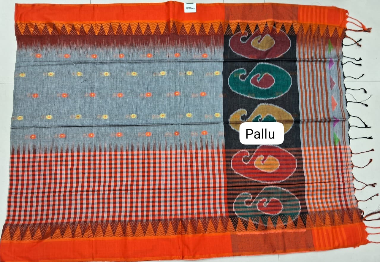 Grey Khadhi Cotton Saree