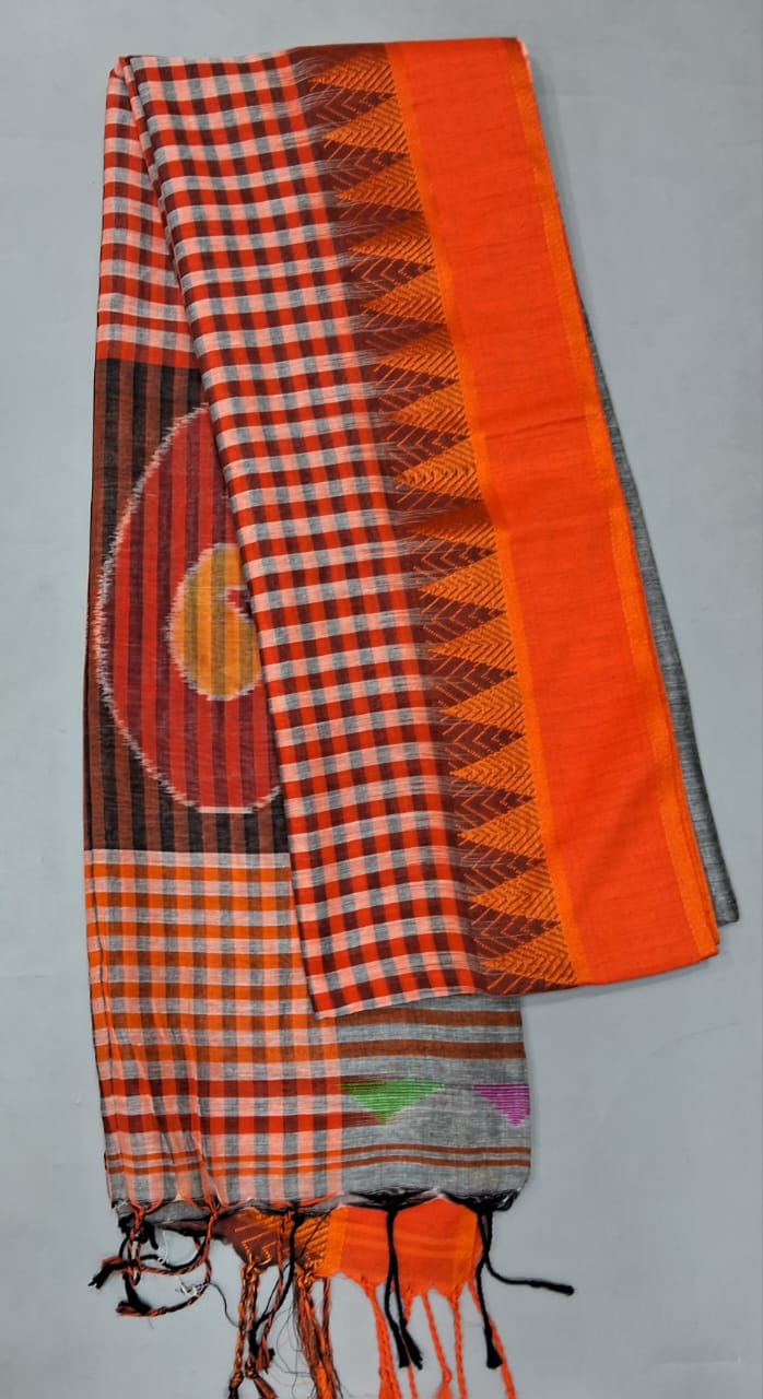Grey Khadhi Cotton Saree