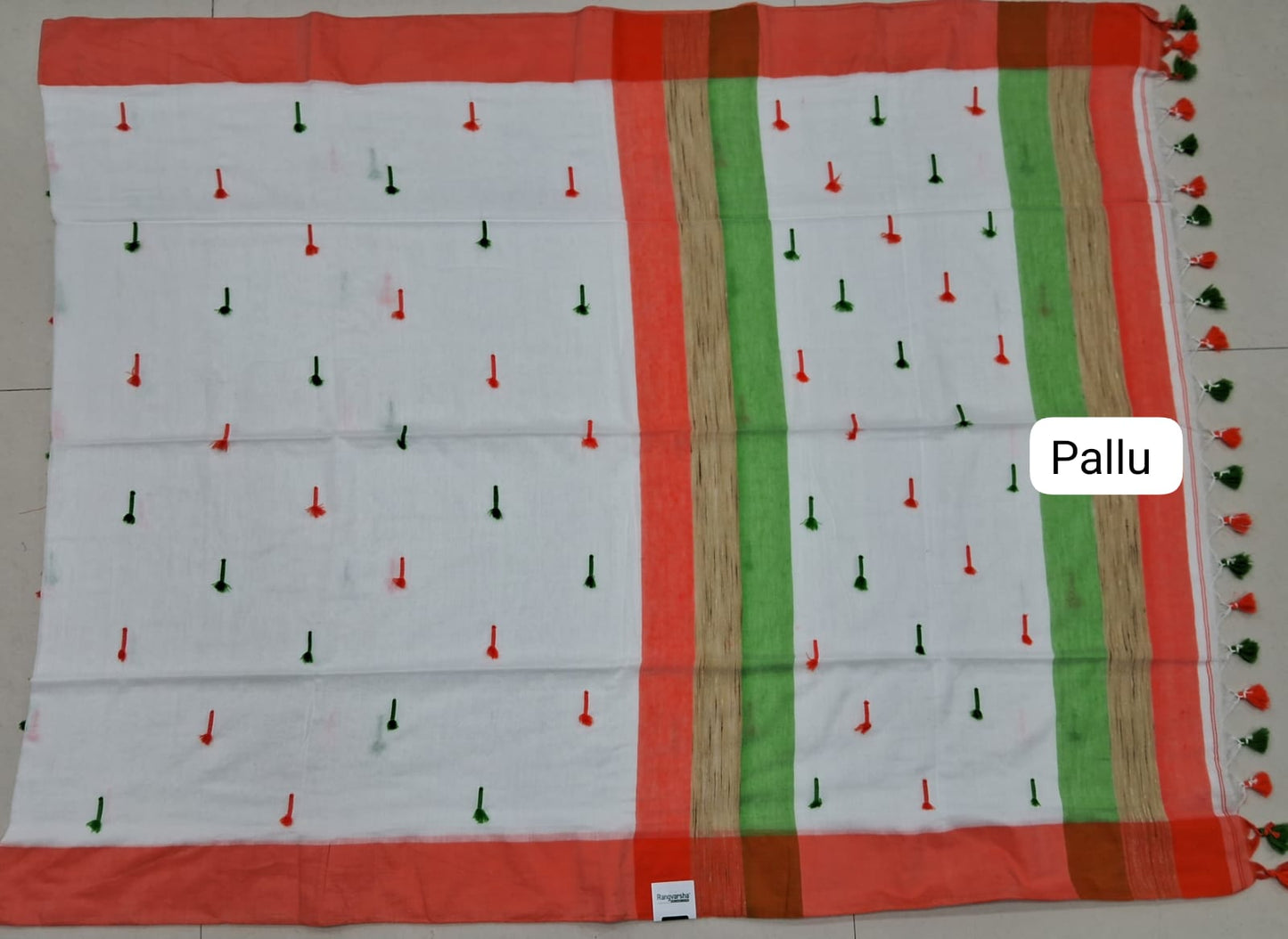 White Khadhi Cotton Saree