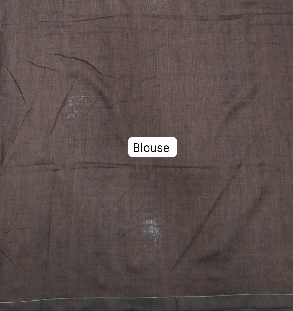 Chocolate Brown Khadhi Cotton Saree