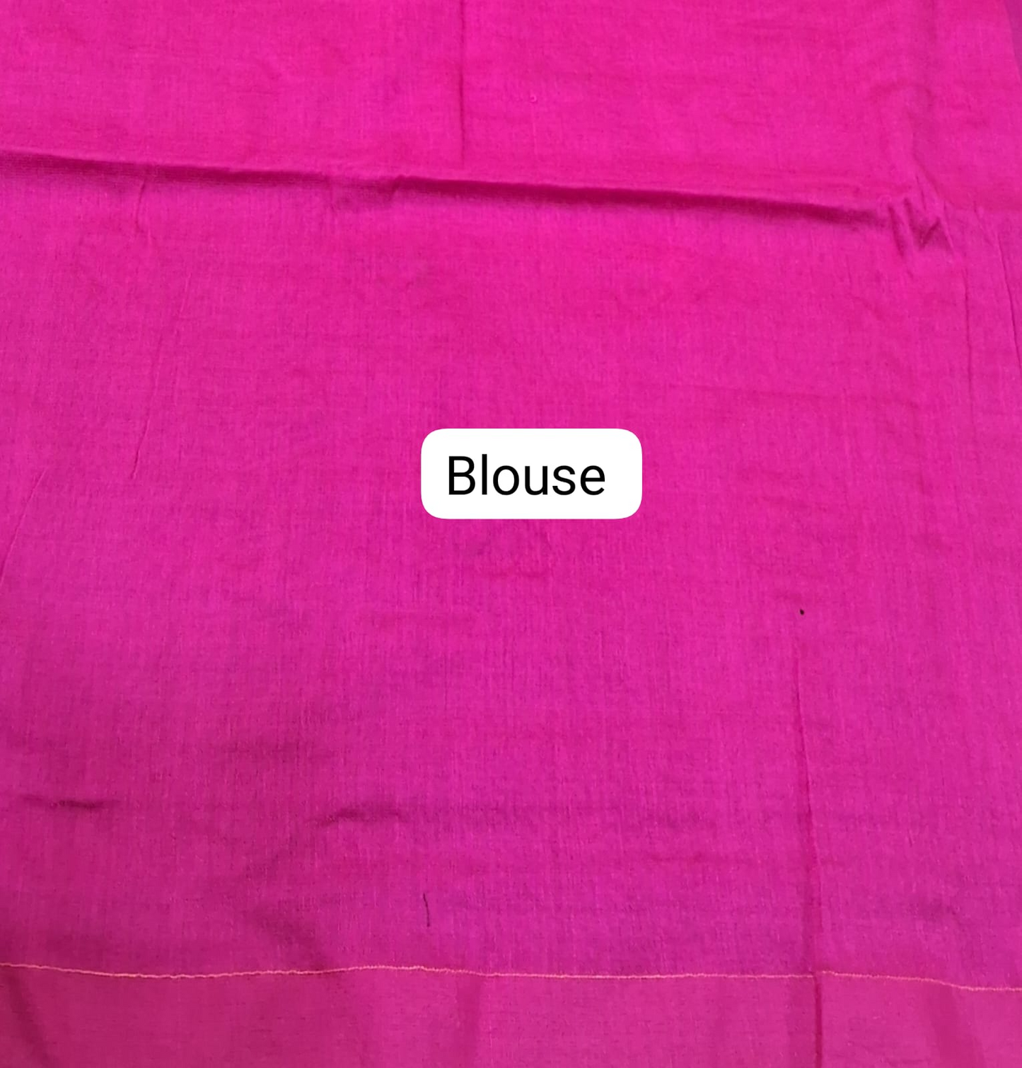 Rani Pink Khadhi Cotton Saree blouse