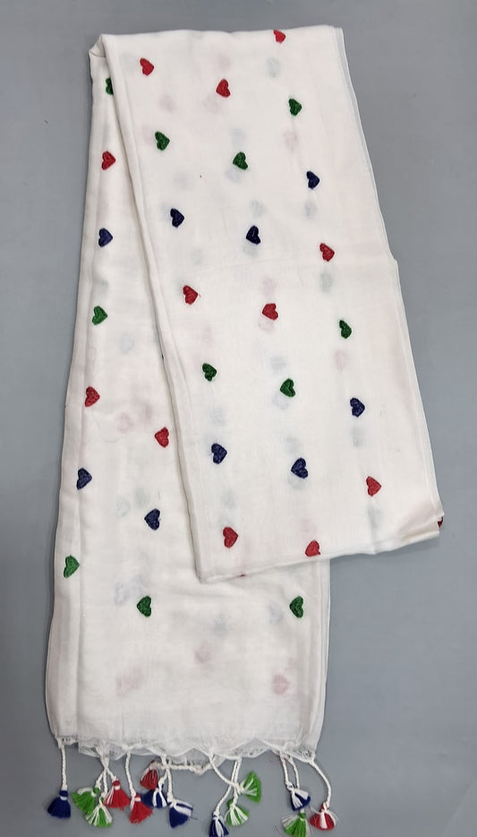 White Khadhi Cotton Saree