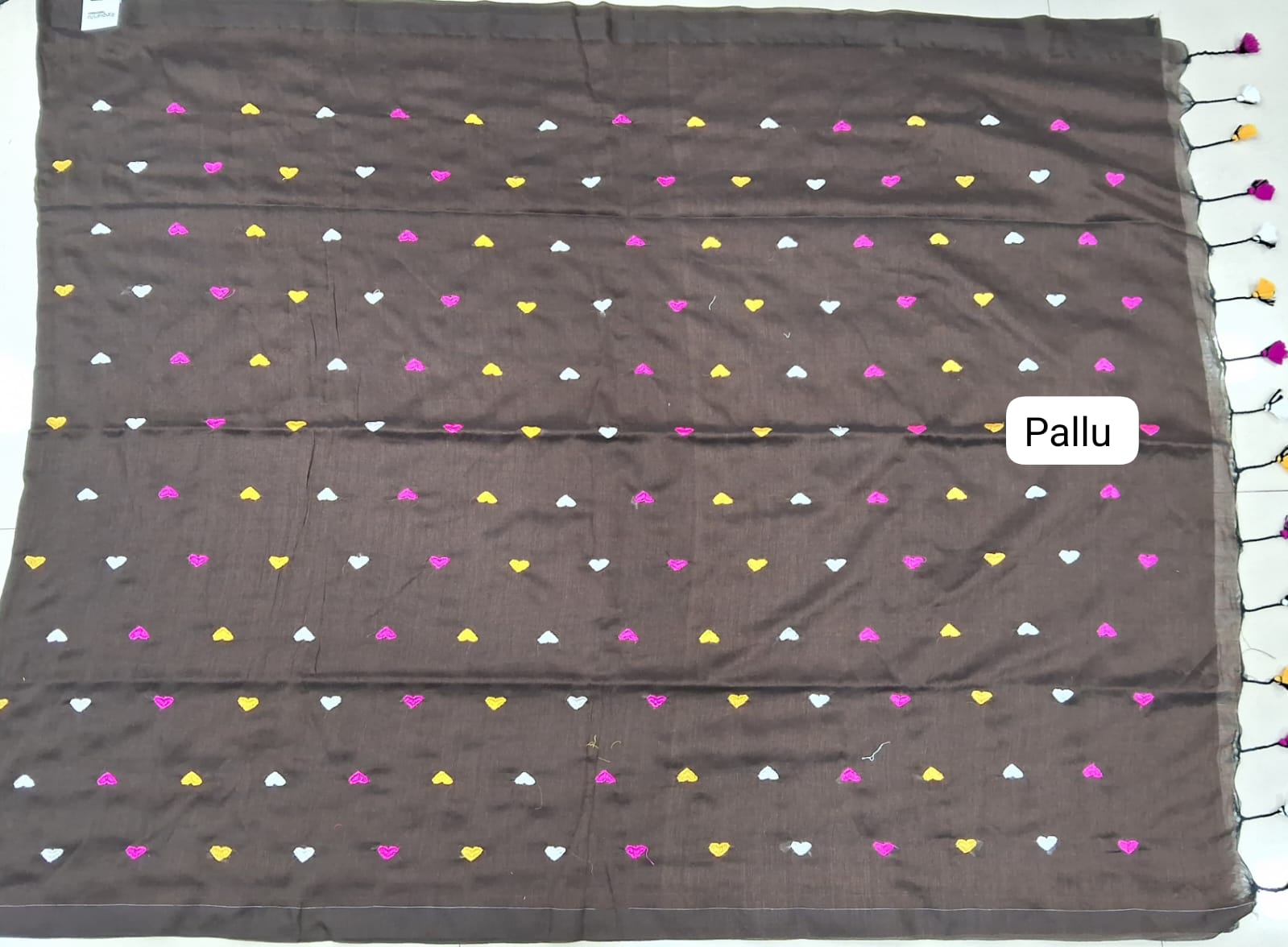Walnut Brown Khadhi Cotton Saree  pallu