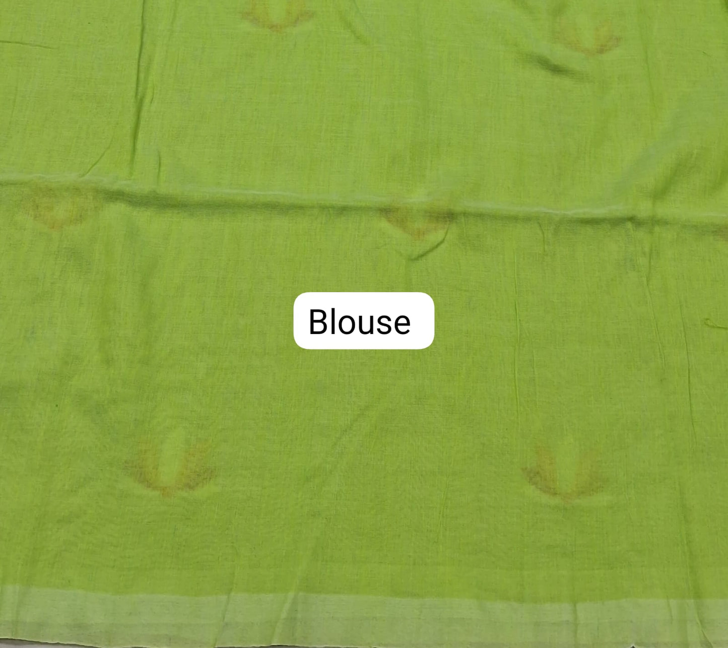 Bright Green Khadhi Cotton Saree blouse