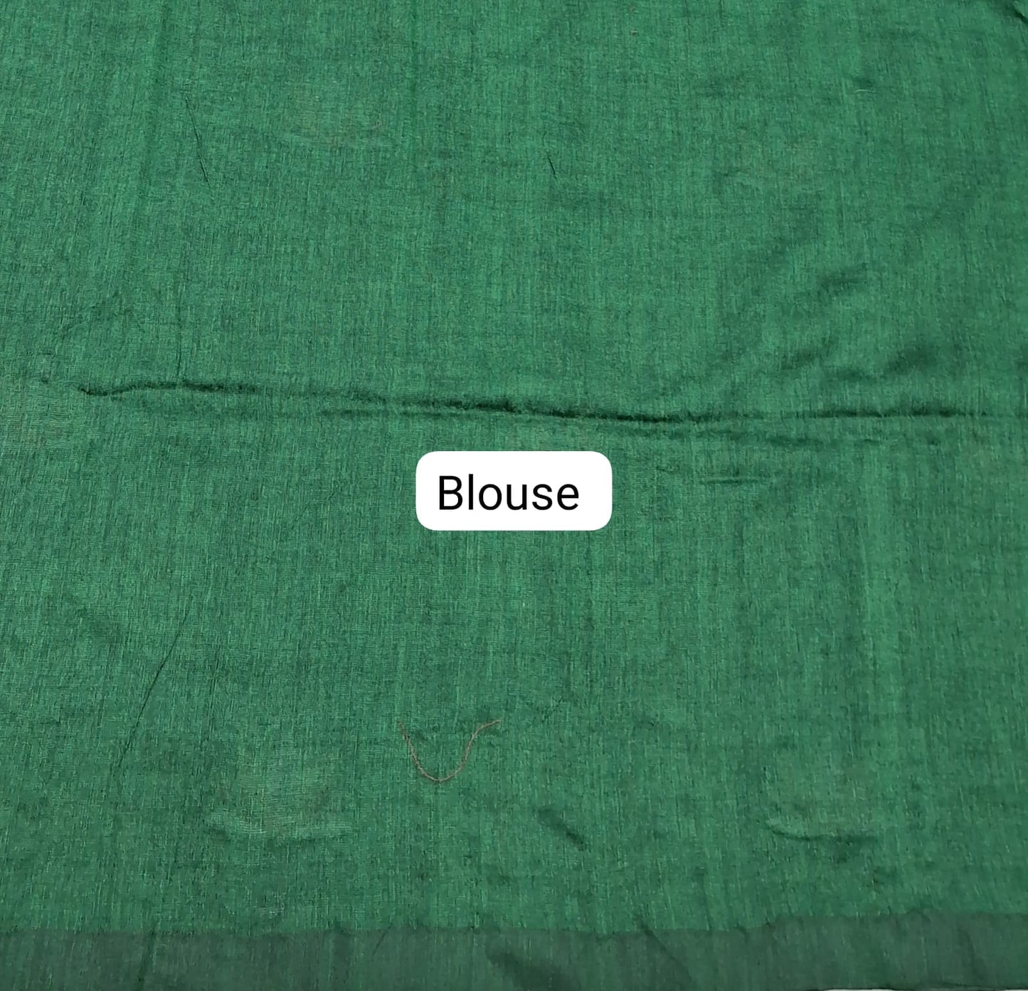 Green Khadhi Cotton Saree Blouse