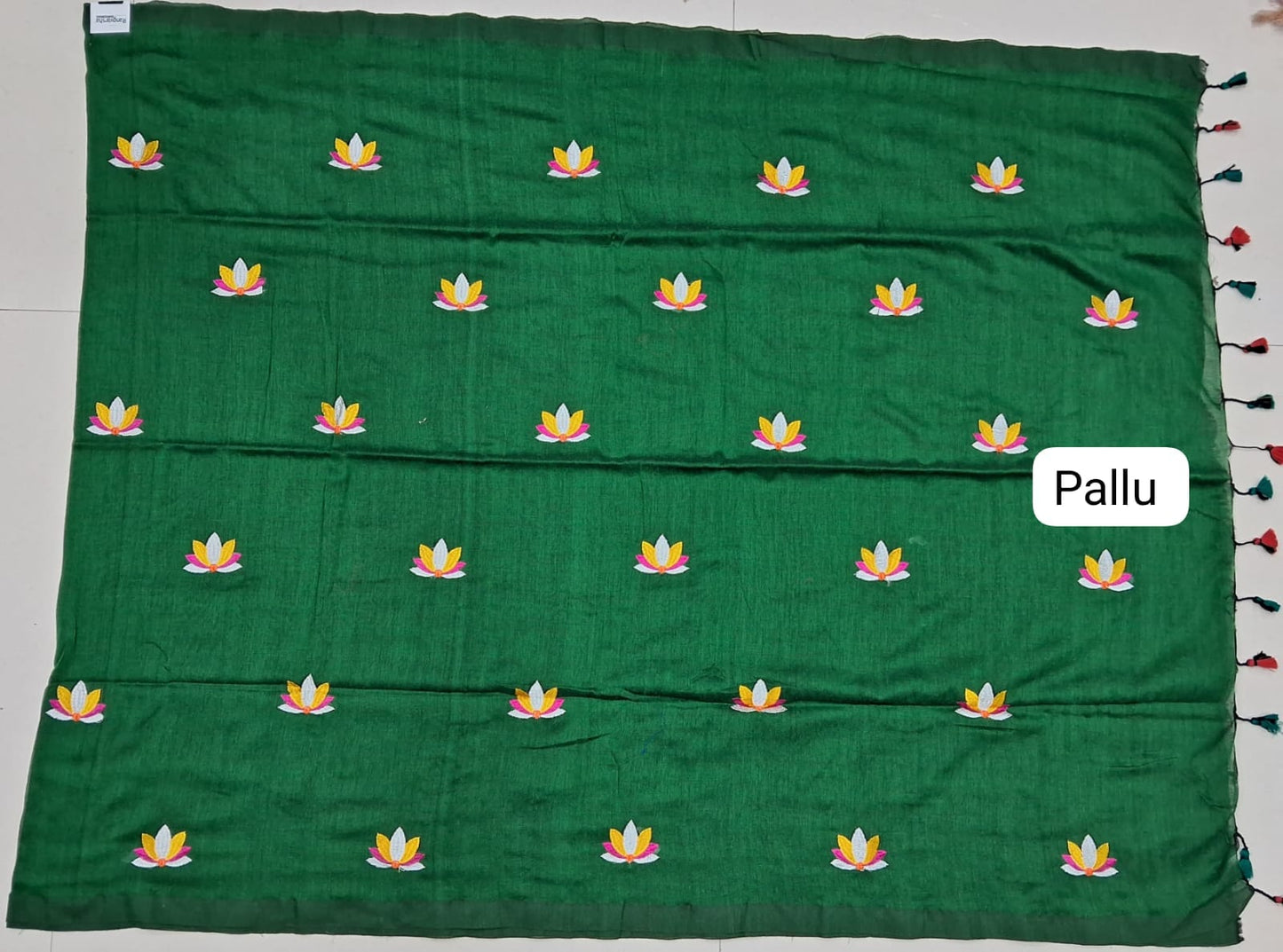 Green Khadhi Cotton Saree Pallu