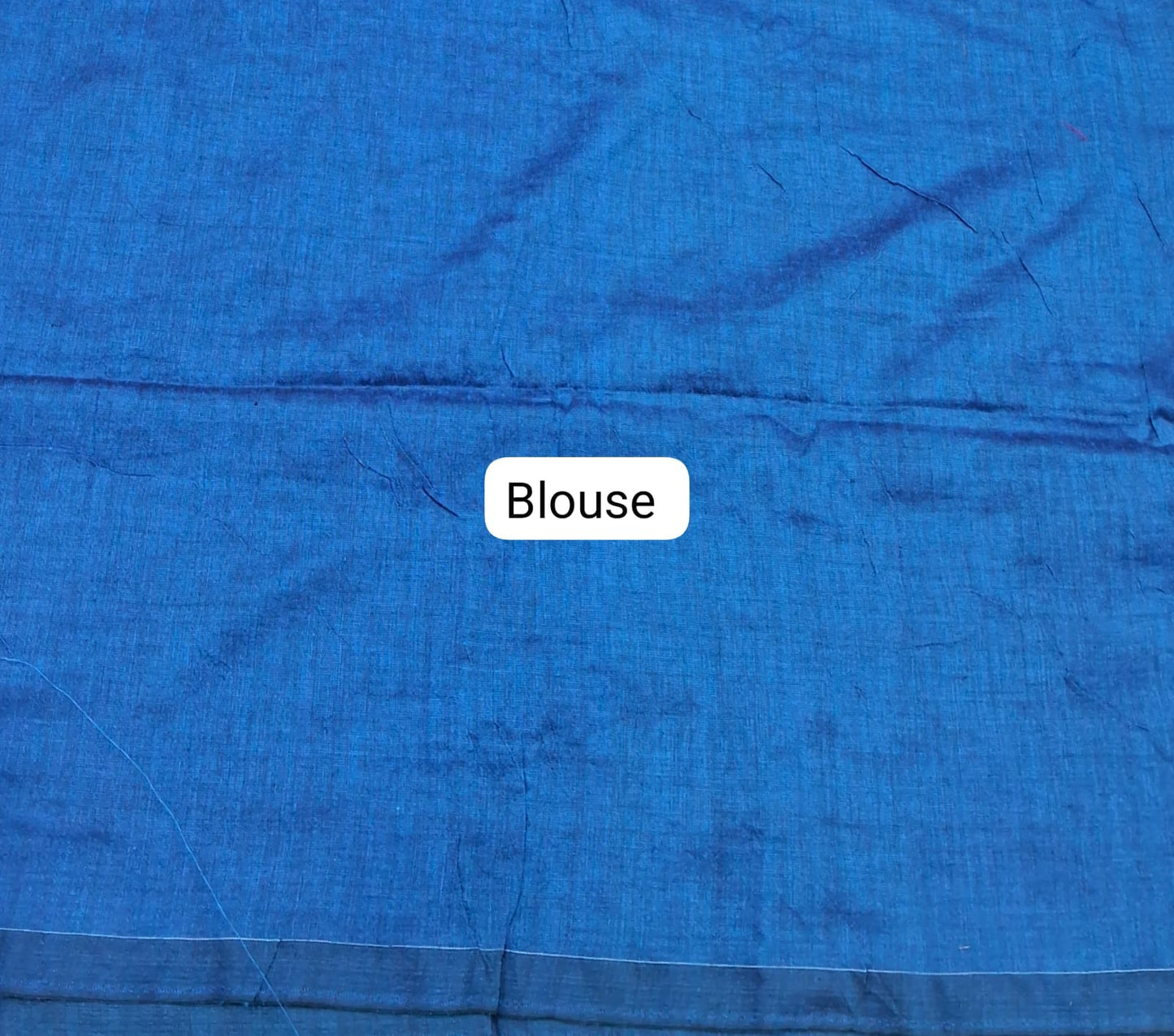 Royal Blue Khadhi Cotton Saree Blouse