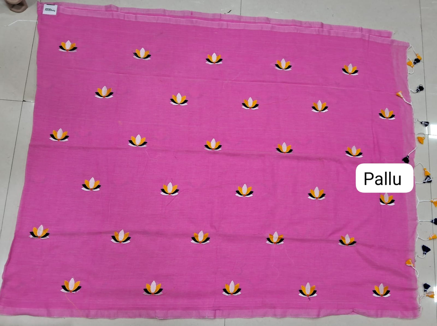 Pink Khadhi Cotton Saree pallu