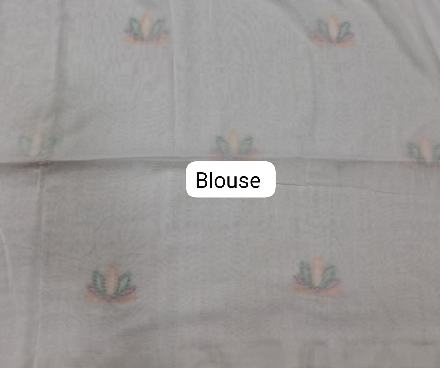 White Khadhi Cotton Saree Blouse