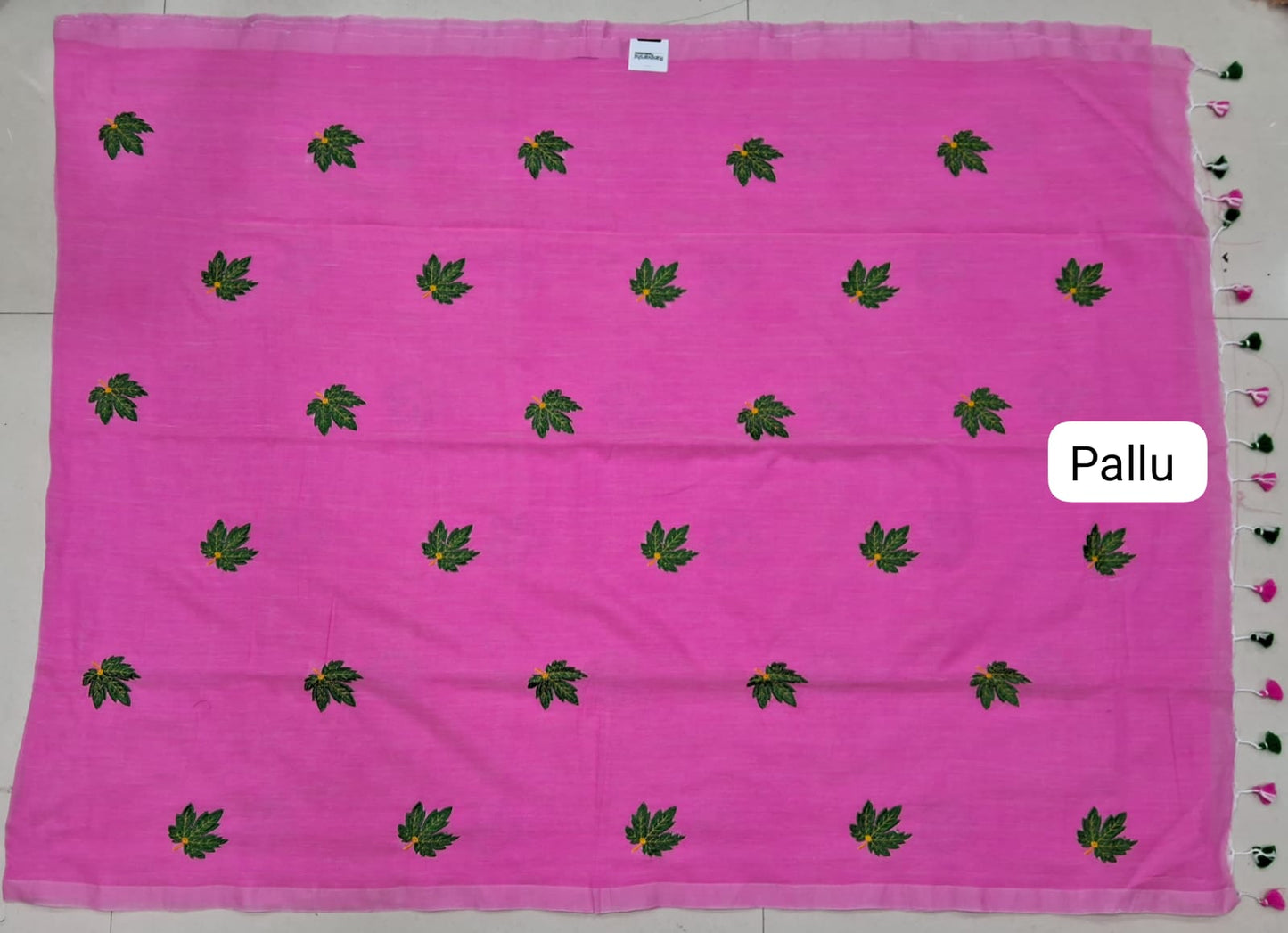 Pink Khadhi Cotton Saree pallu