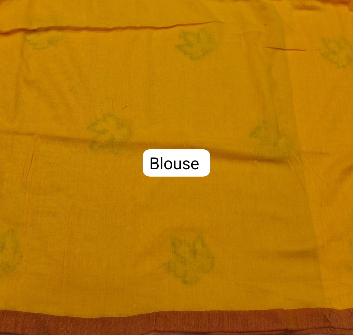 Mango Yellow Khadhi Cotton Saree Blouse