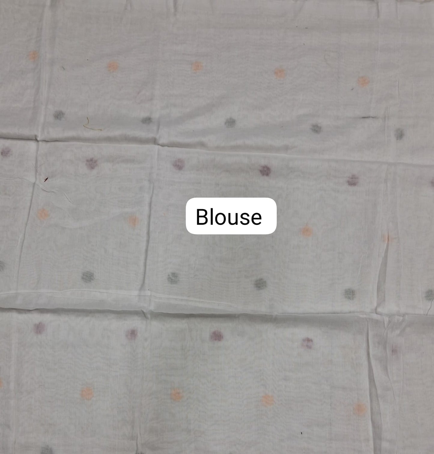 White Khadhi Cotton Saree Blouse