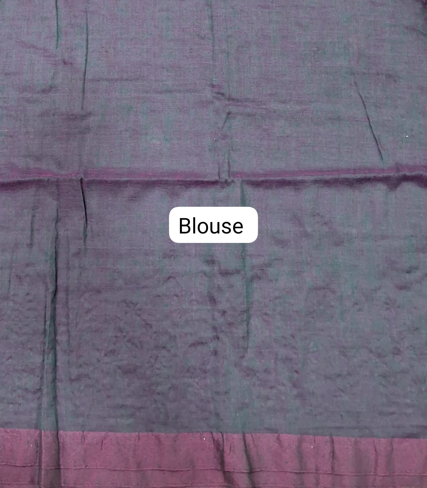 Pinkish blue Khadhi Cotton Saree Blouse : 80 cms