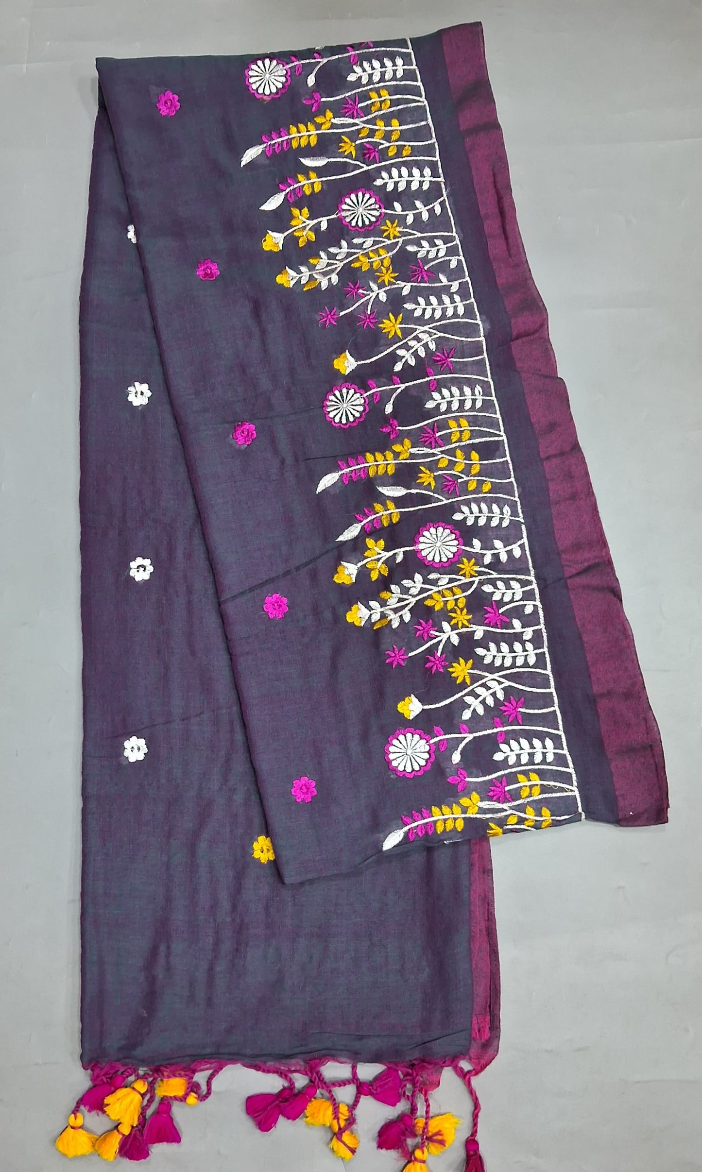 Pinkish blue Khadhi Cotton Saree