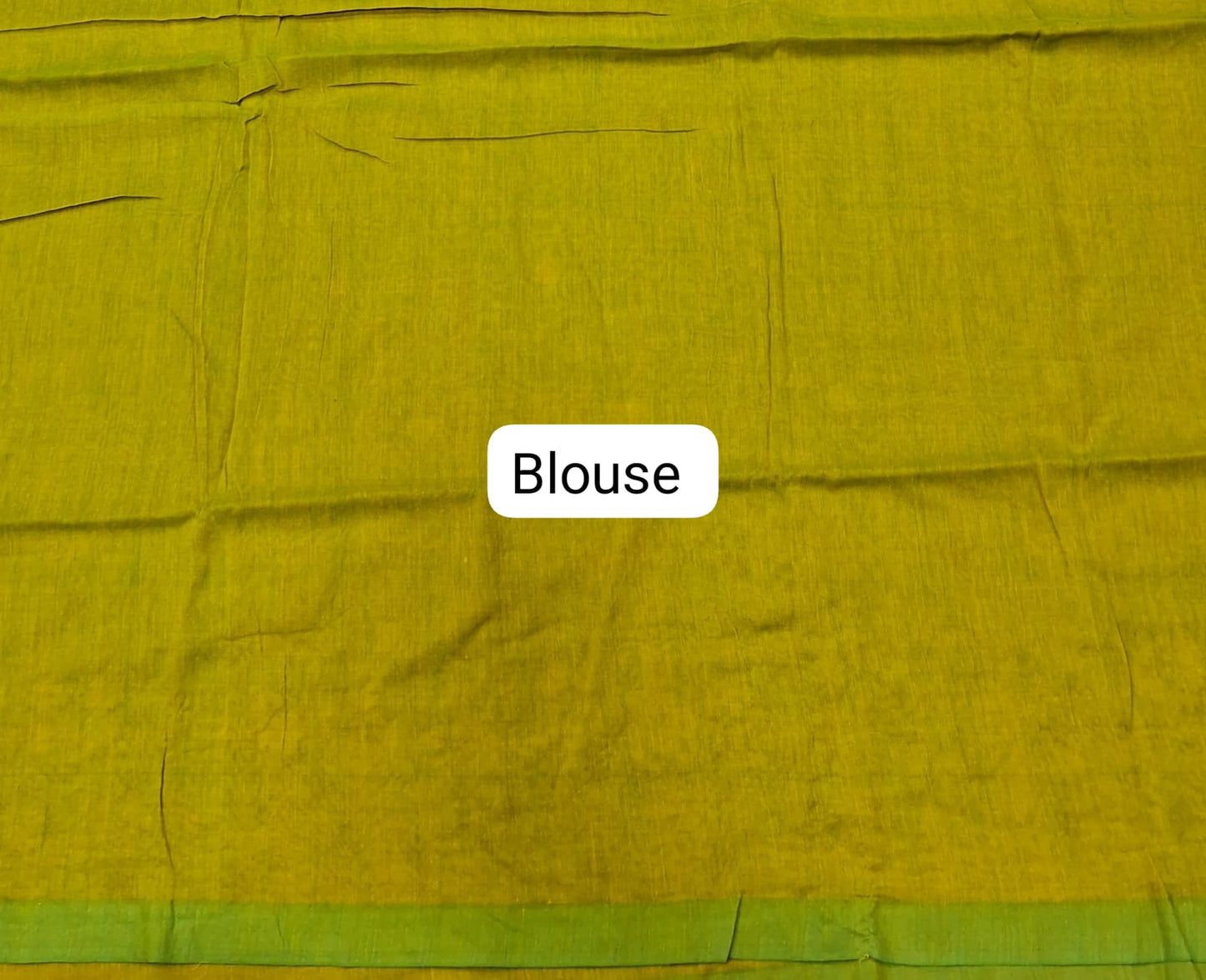 Dual shaded green Khadhi Cotton Saree Blouse