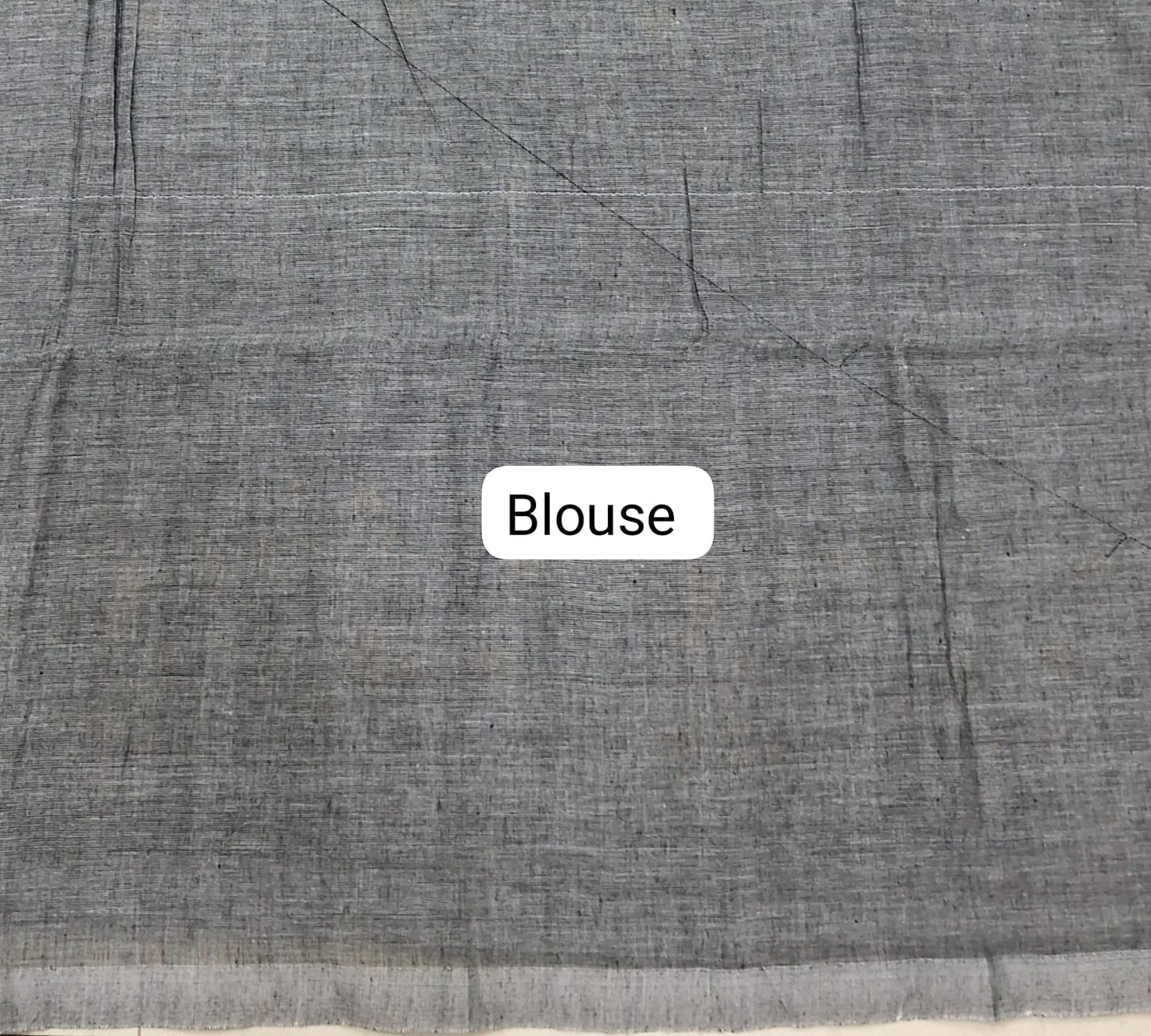 Elephant Grey Khadhi Cotton Saree Blouse