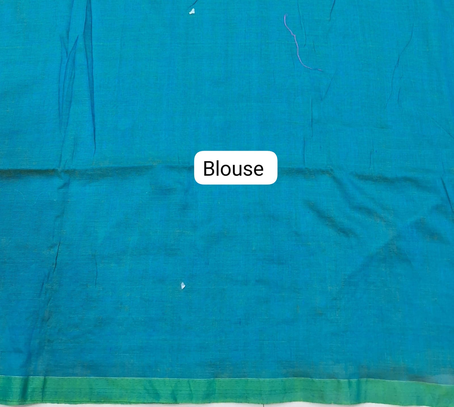 Aqua Blue Khadhi Cotton Saree Blouse