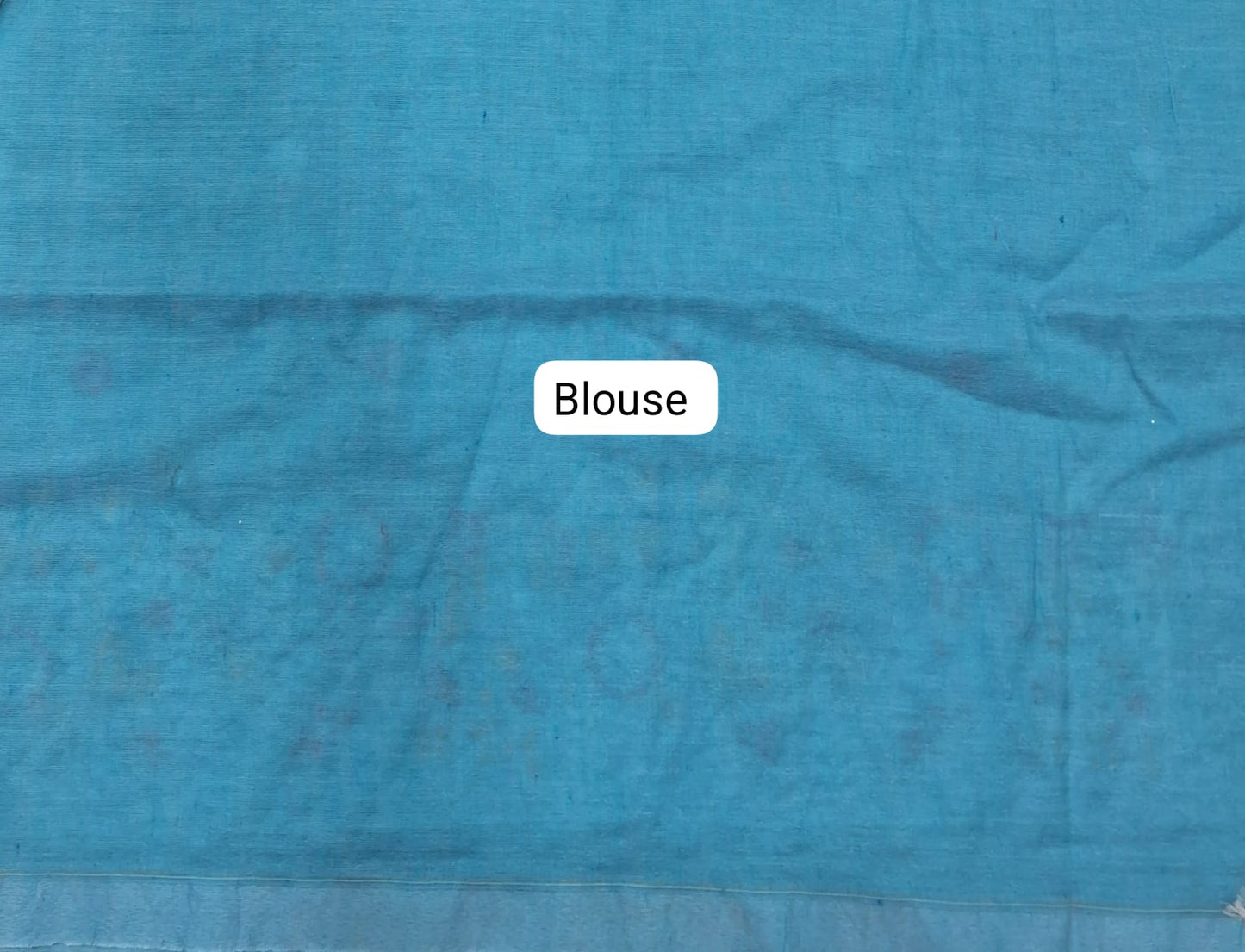 Sky Blue Khadhi Cotton Saree Blouse