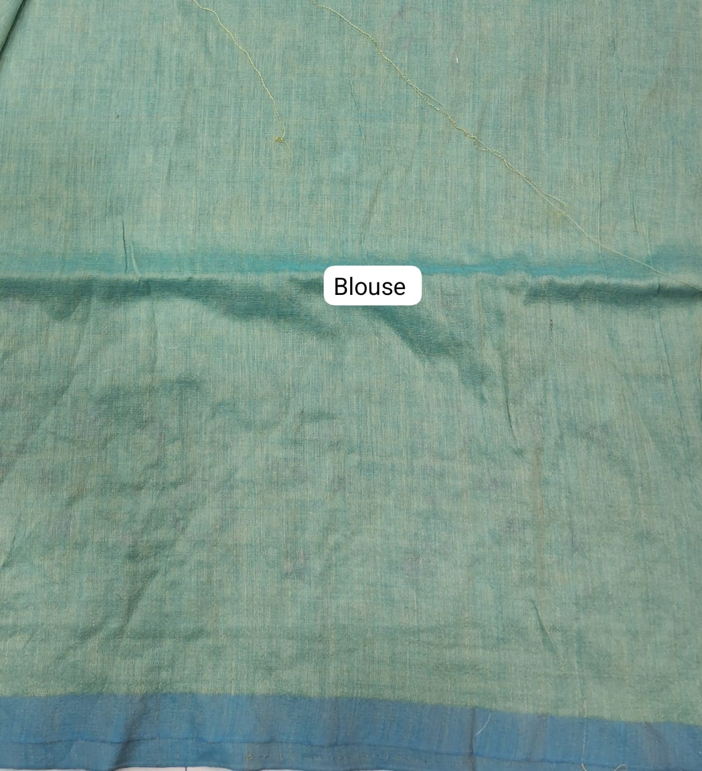 Pale Green Khadhi Cotton Saree Blouse