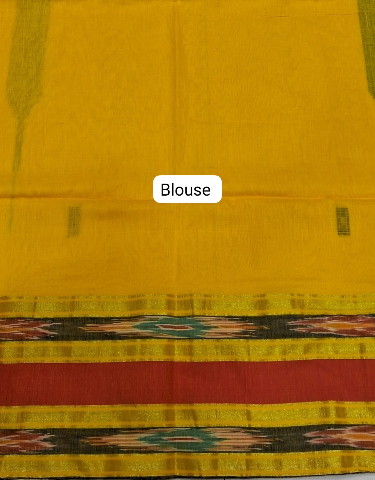 Mango Yellow Khadhi Cotton Saree Blouse