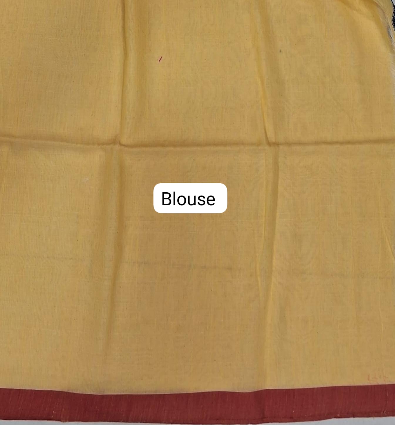 Light Mustard Yellow Khadhi Cotton Saree Blouse