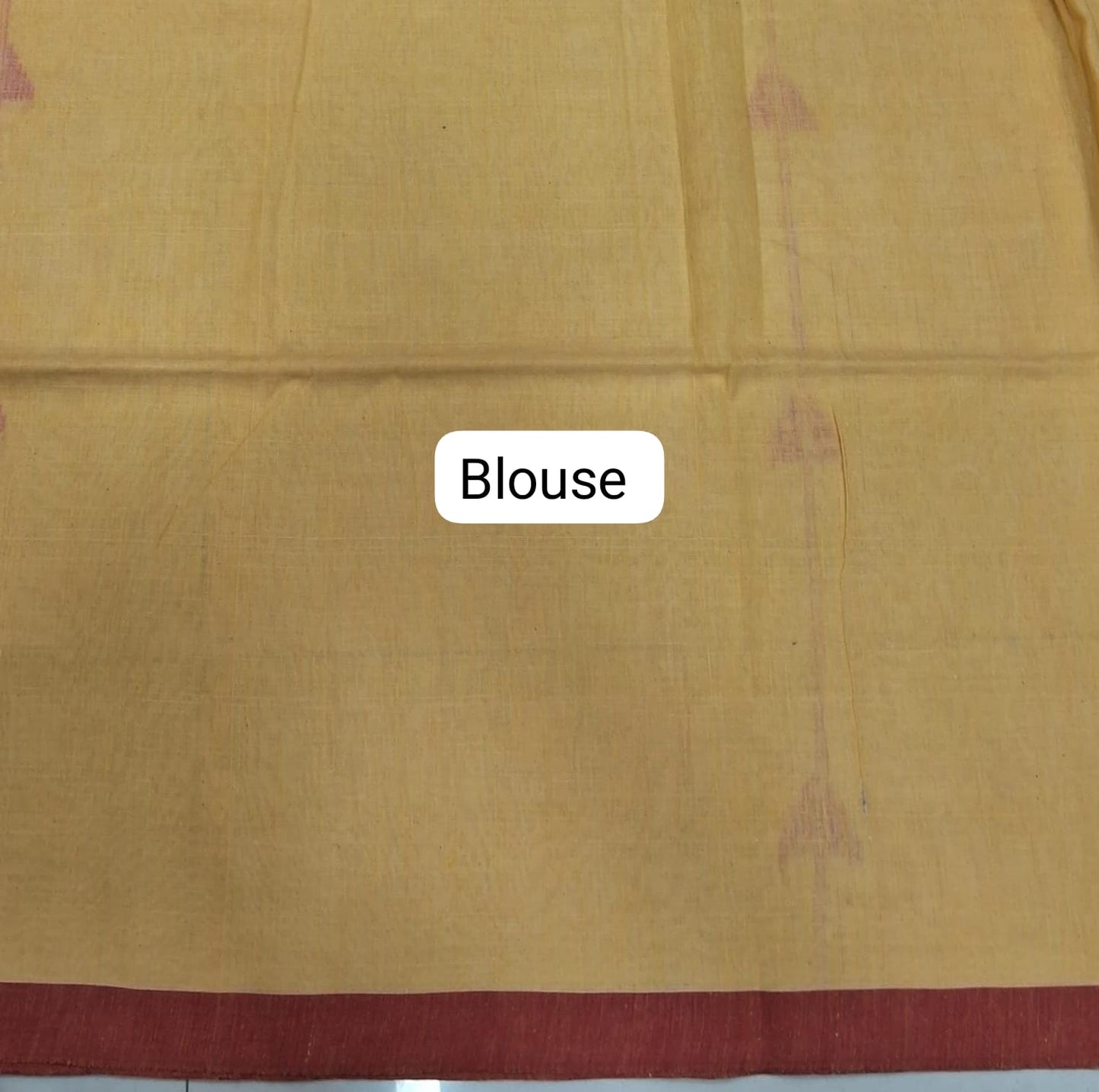 Light Mustard Yellow Khadhi Cotton SareeBlouse