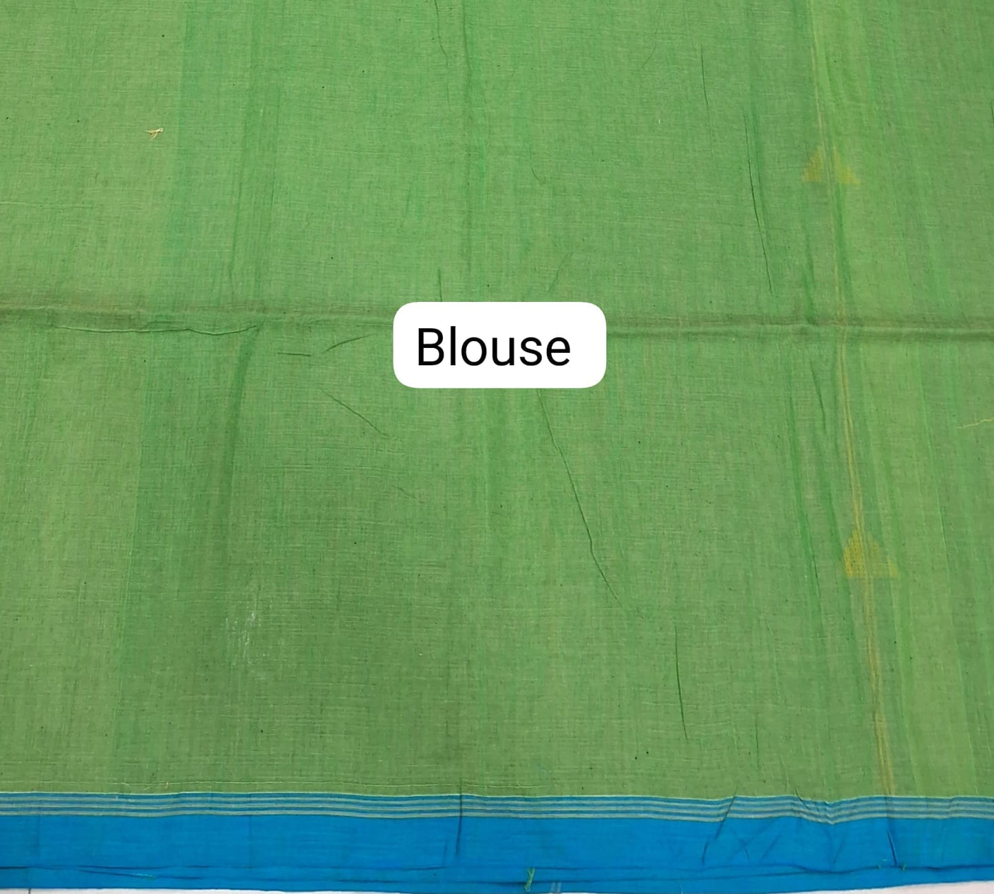 Leaf Green Khadhi Cotton Saree Blouse