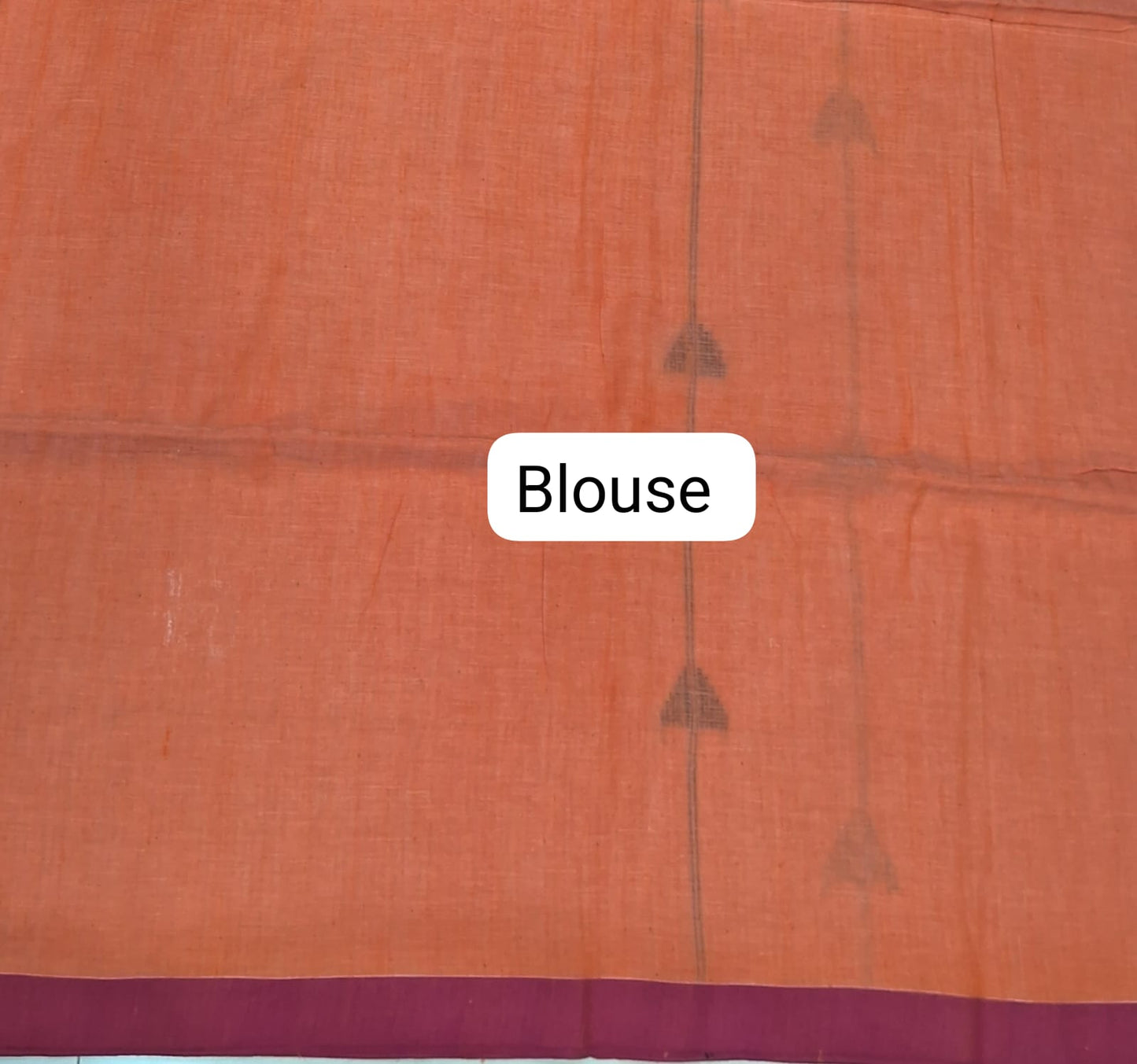 Orange Khadhi Cotton Saree Blouse