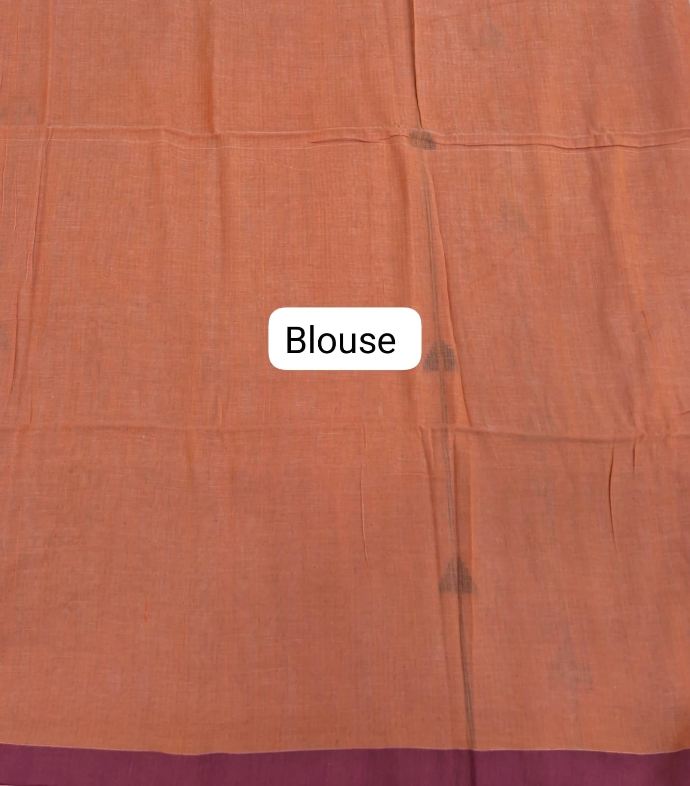 Traditional Orange Khadhi Cotton Saree Blouse