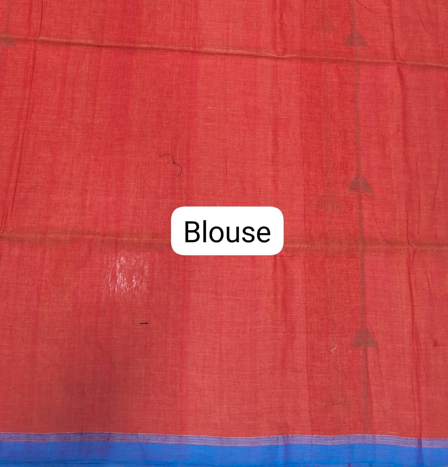 Dark Peach Khadhi Cotton Saree Blouse