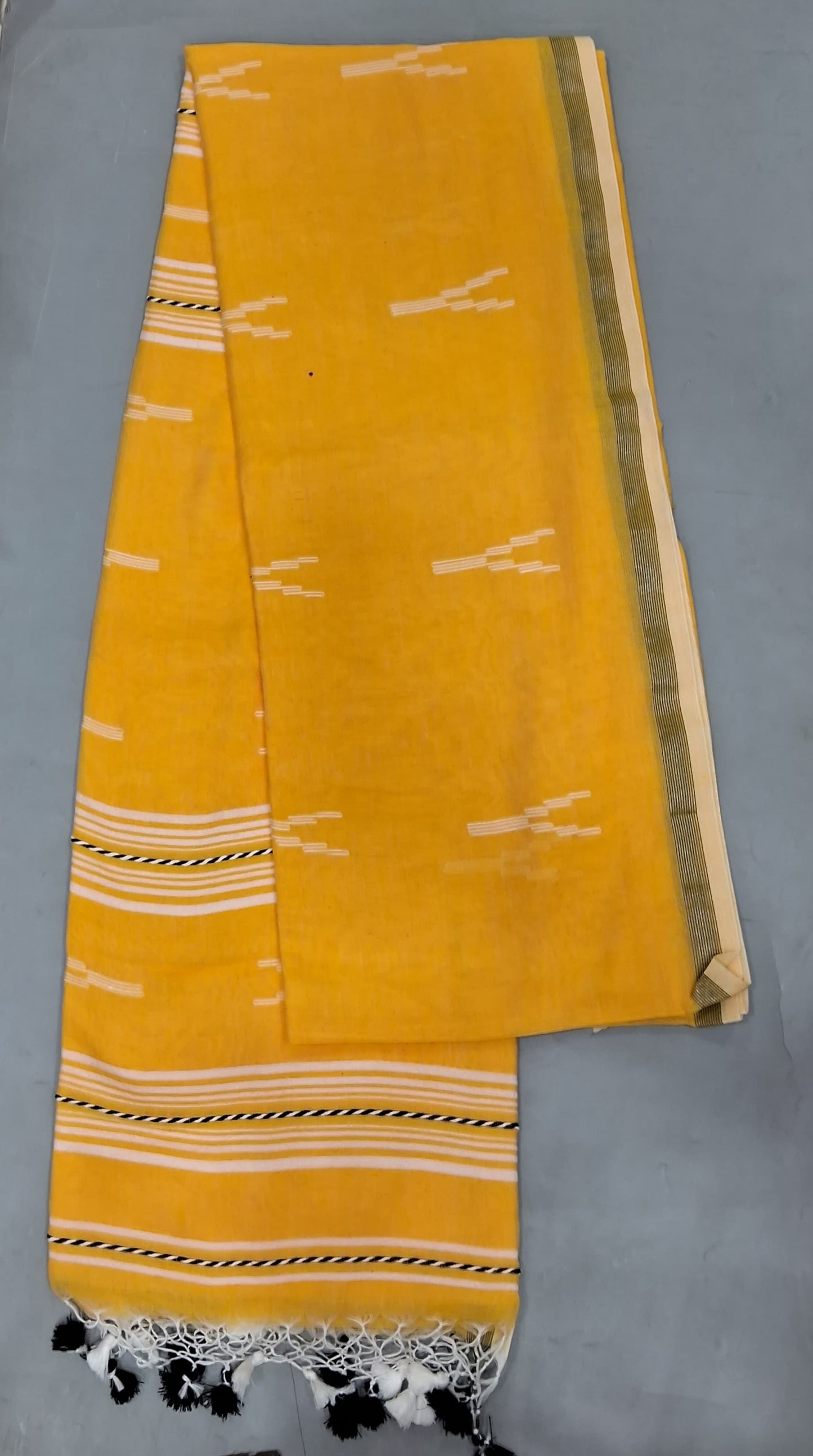Mustard Yellow Khadhi Cotton Saree