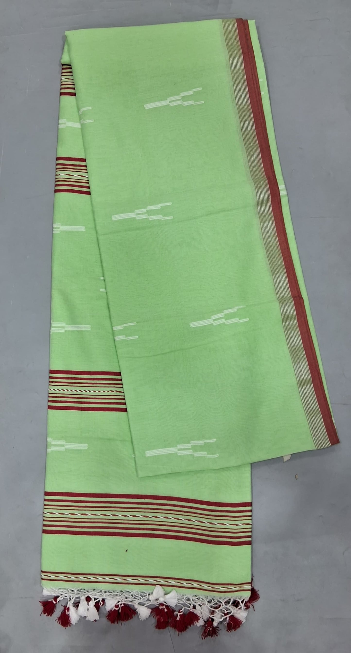 Pista Green Khadhi Cotton Saree