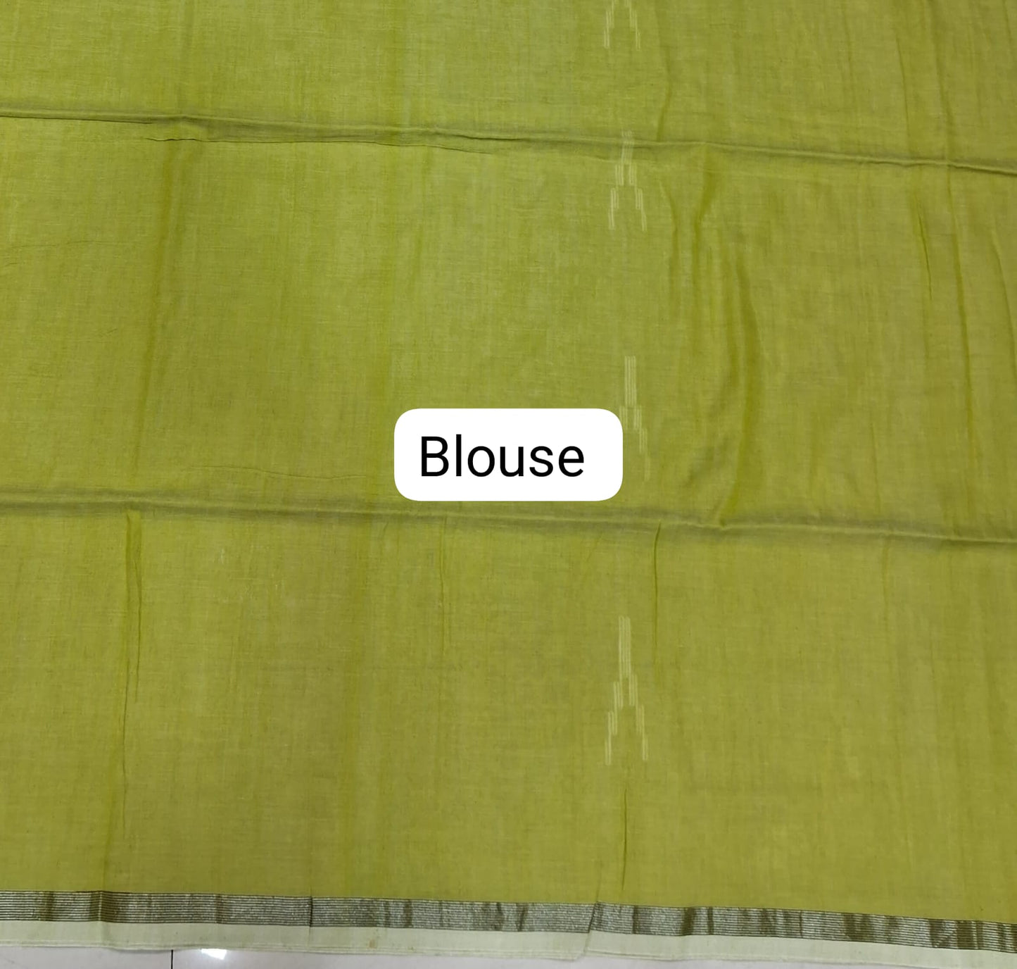 Grass Green Khadhi Cotton Saree blouse