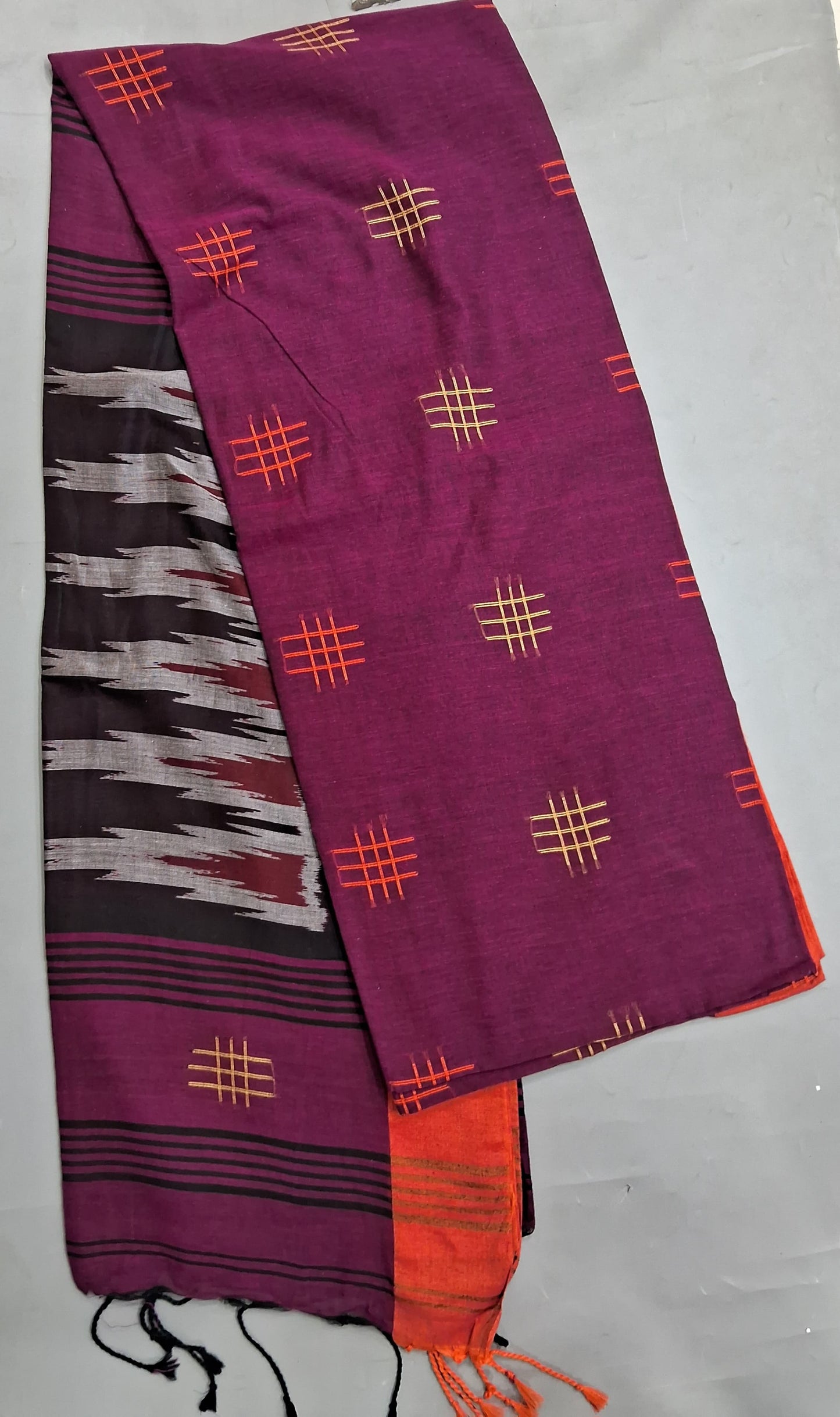 Magenta Pink Khadhi Cotton Saree