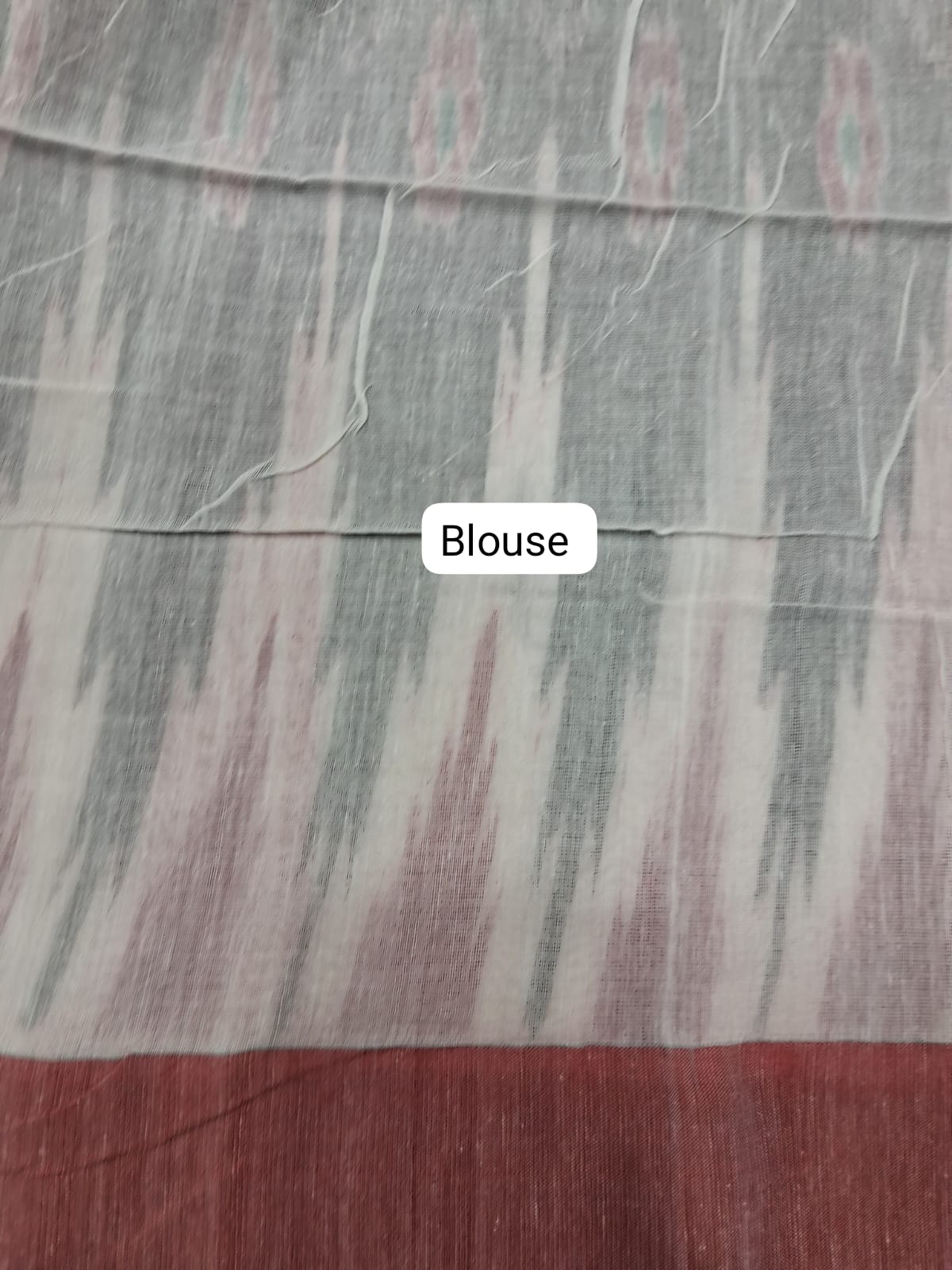 White Khadhi Cotton Saree blouse