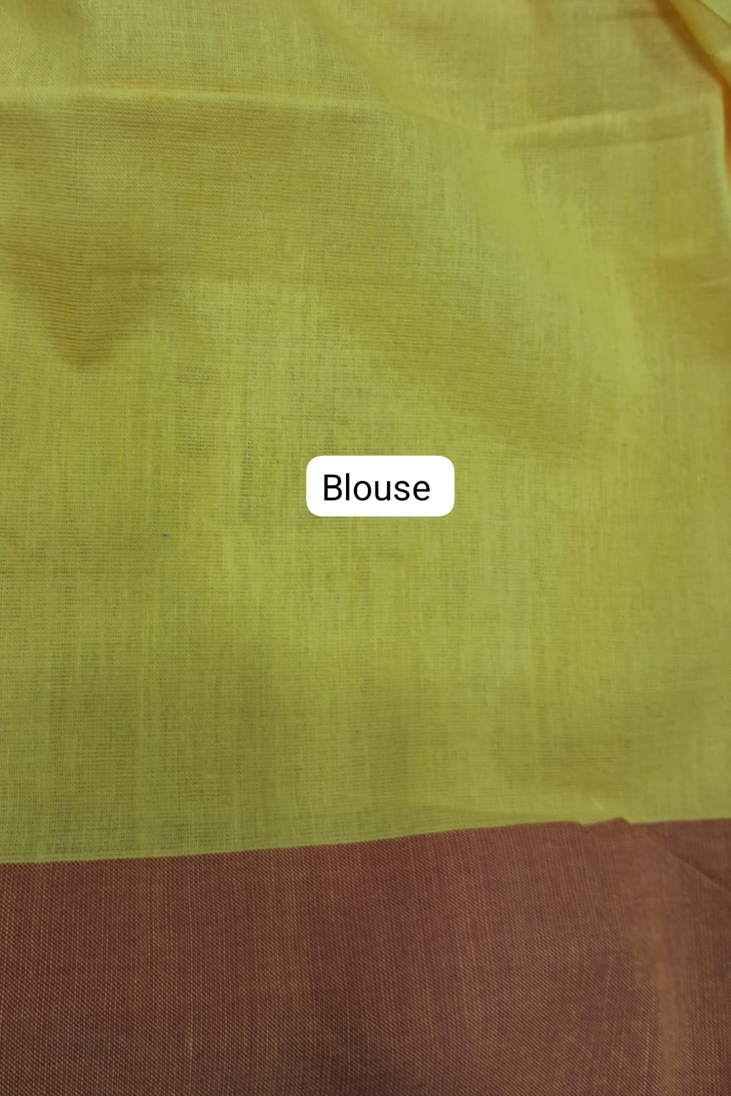 Mango Yellow Khadhi Cotton Saree blouse