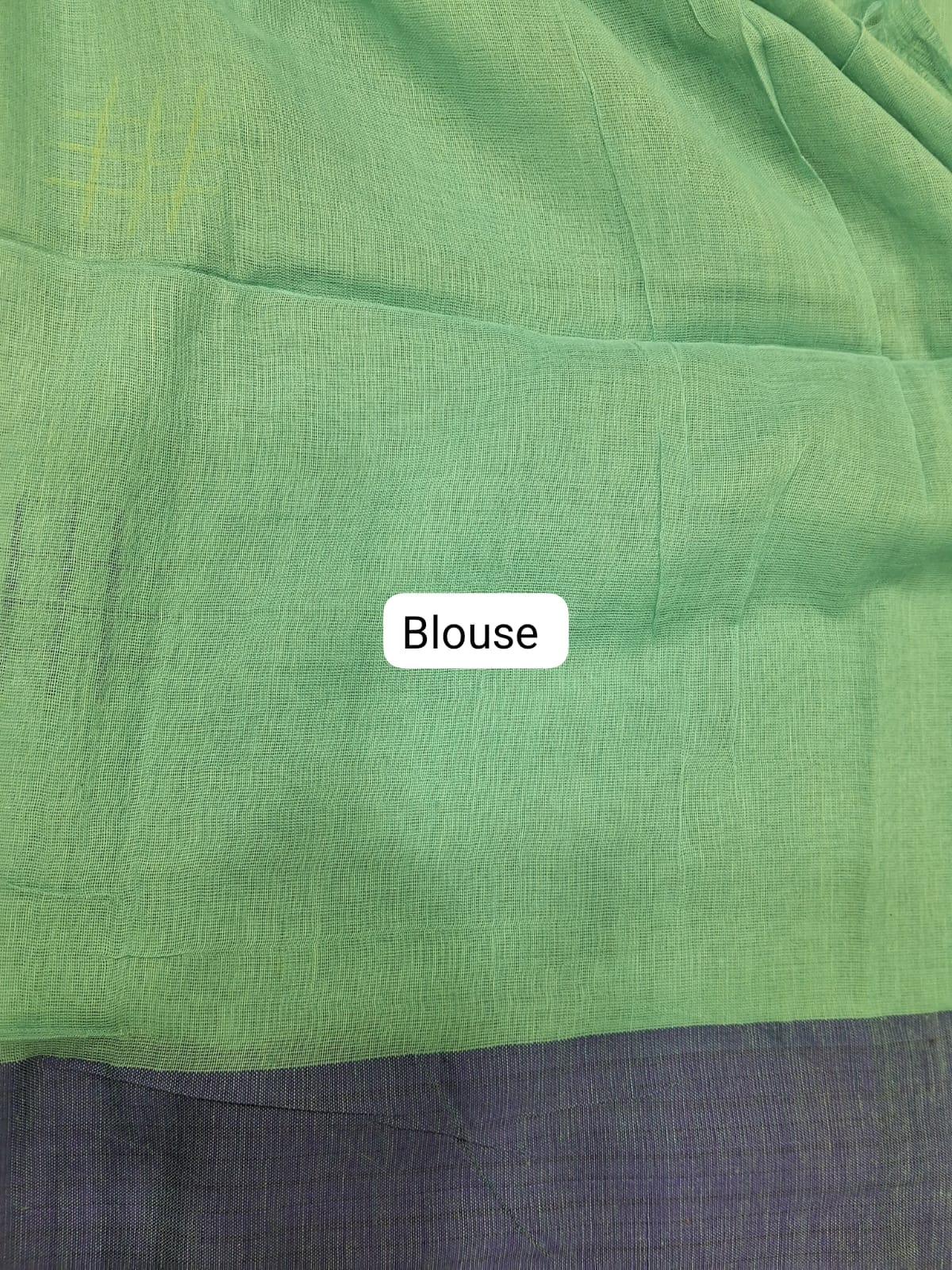 Rama Green Khadhi Cotton Saree Blouse