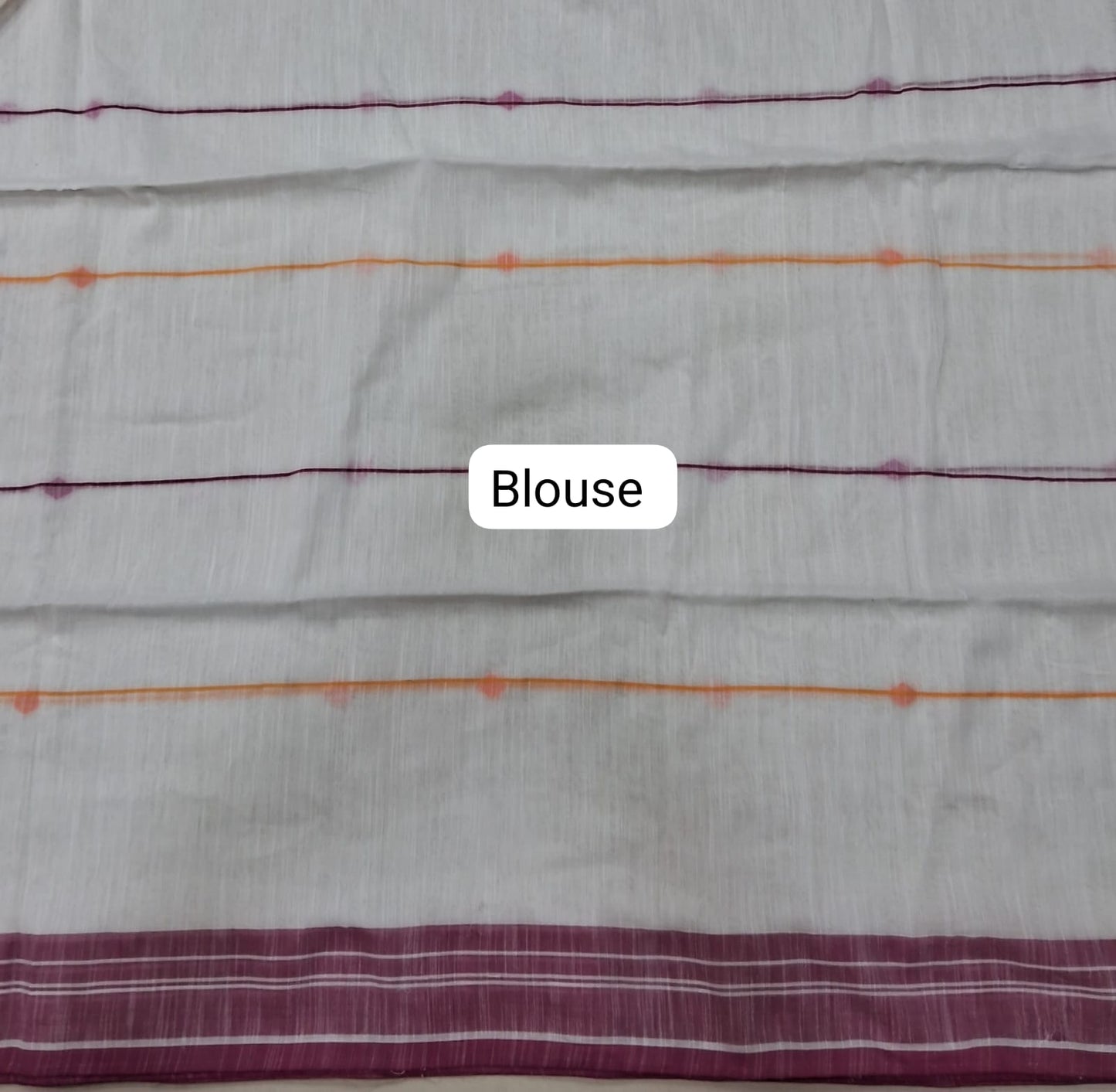 White Khadhi cotton Saree Blouse