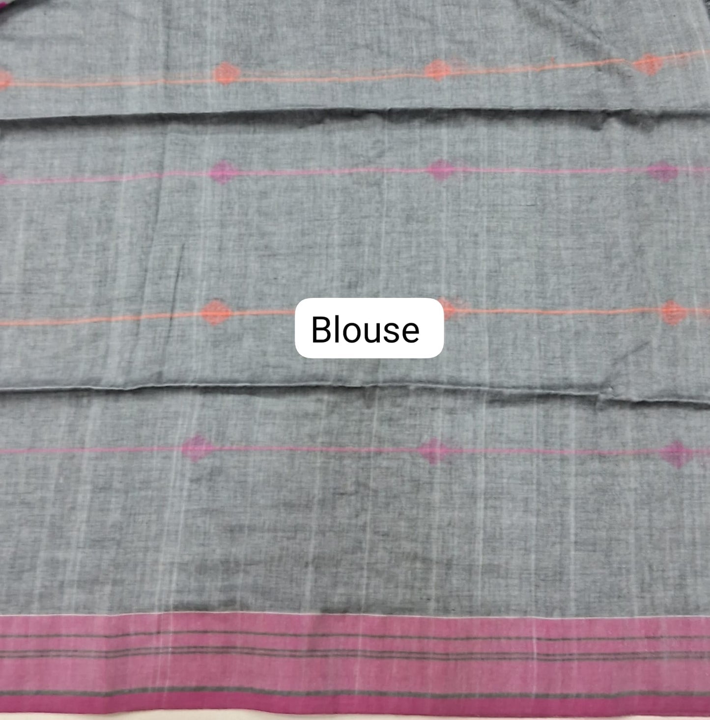 Grey Khadhi cotton Saree Blouse