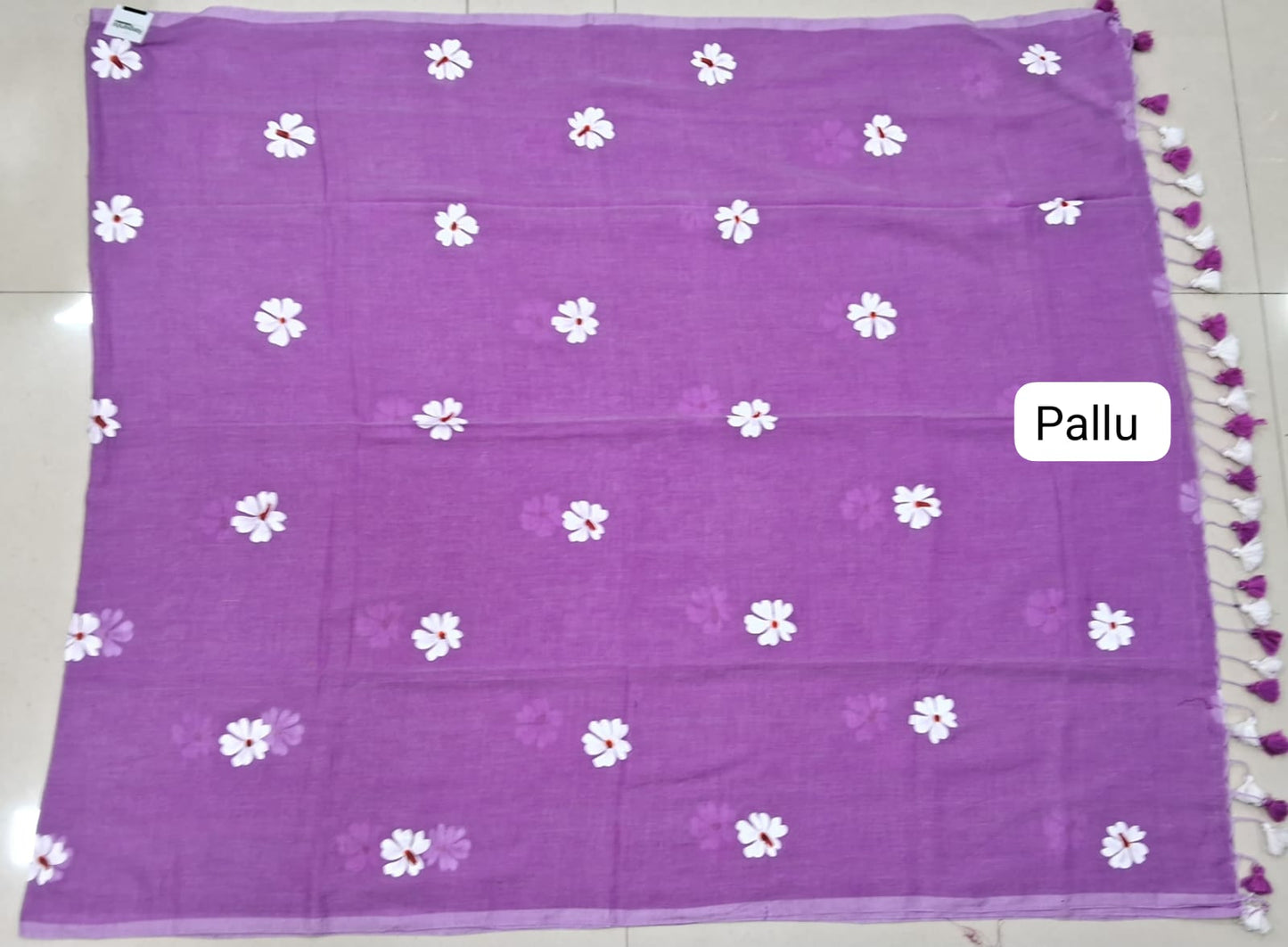 Lavender Khadhi Cotton Saree Pallu
