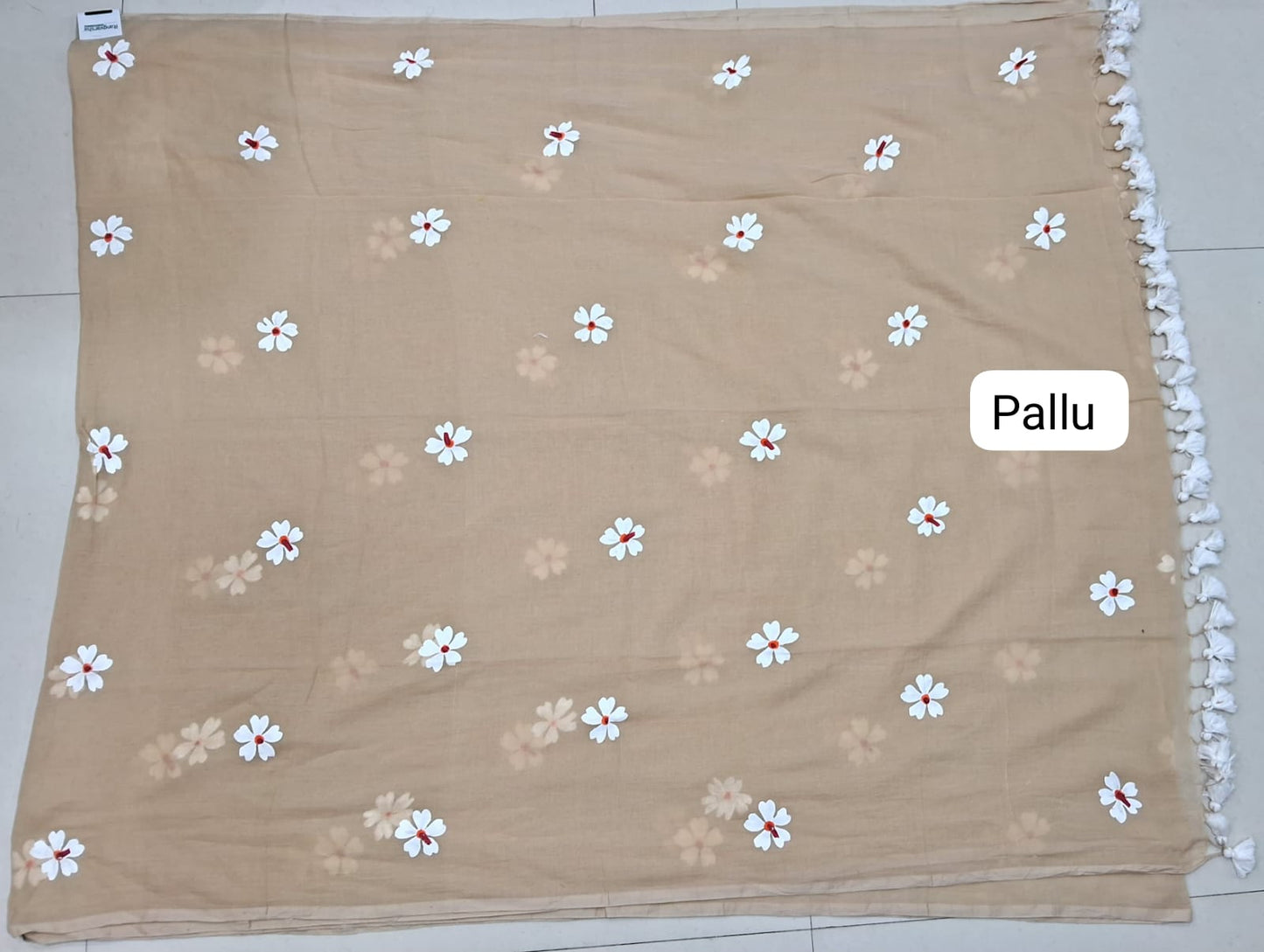 Cream Khadhi Cotton Saree Pallu