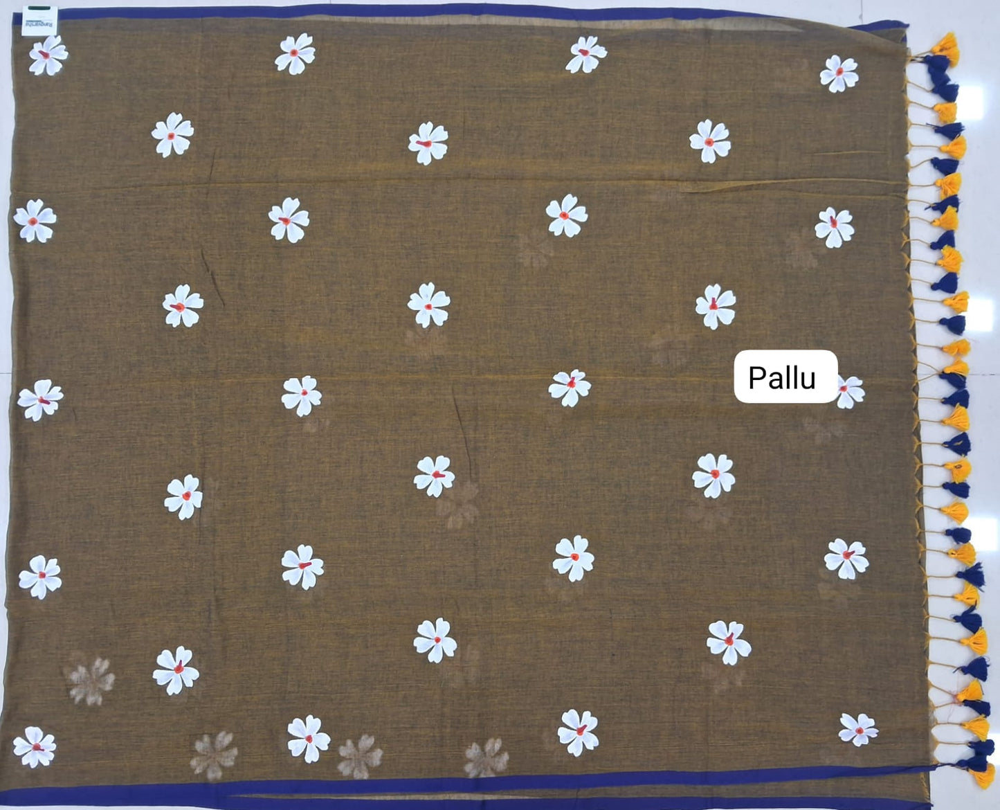 Brown Khadhi Cotton Saree pallu