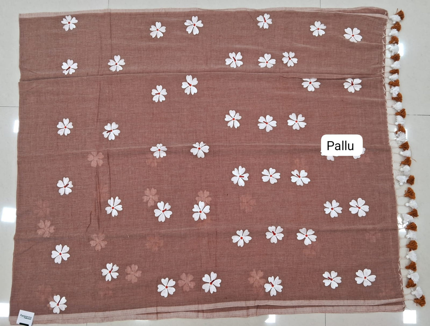 Light Brown Khadhi Cotton Saree pallu