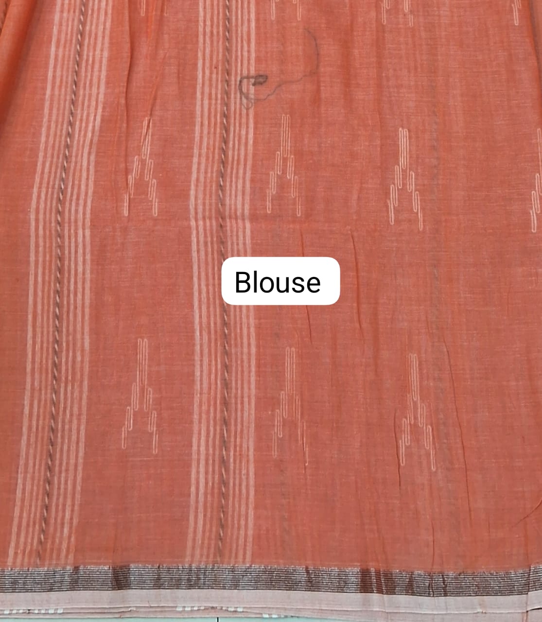 Orange Khadhi Cotton Saree Blouse