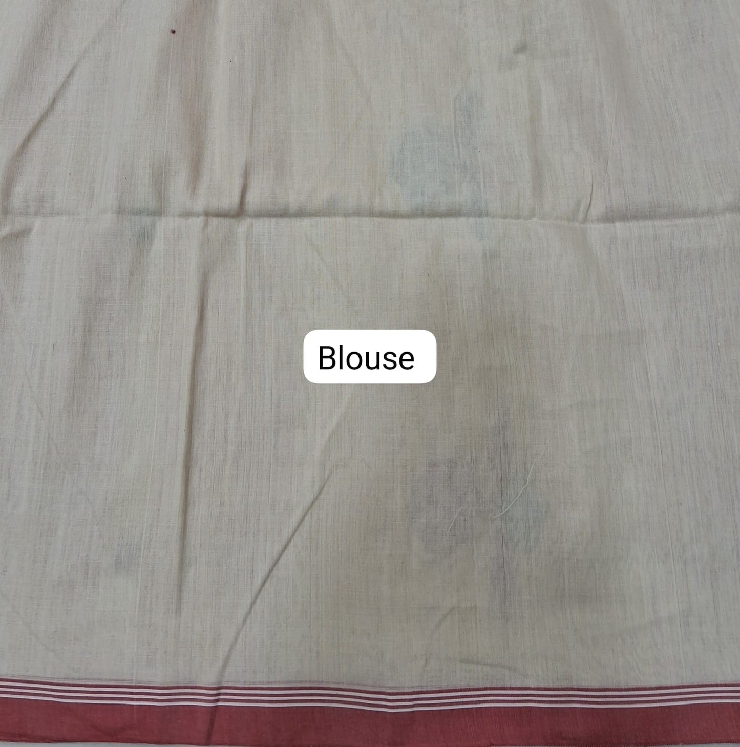 Off-White Khadhi Cotton Saree blouse