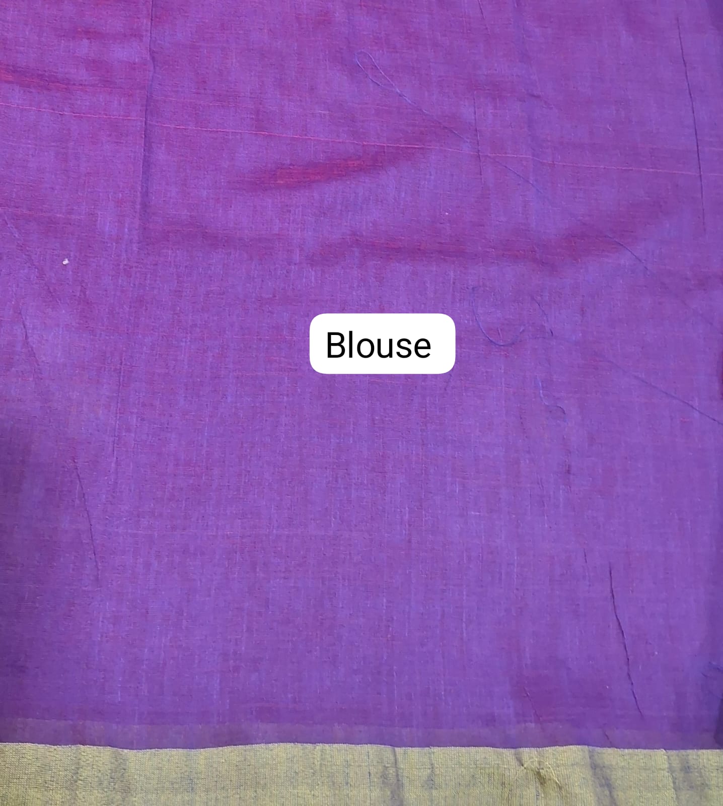 Purple Khadhi Cotton Saree blouse