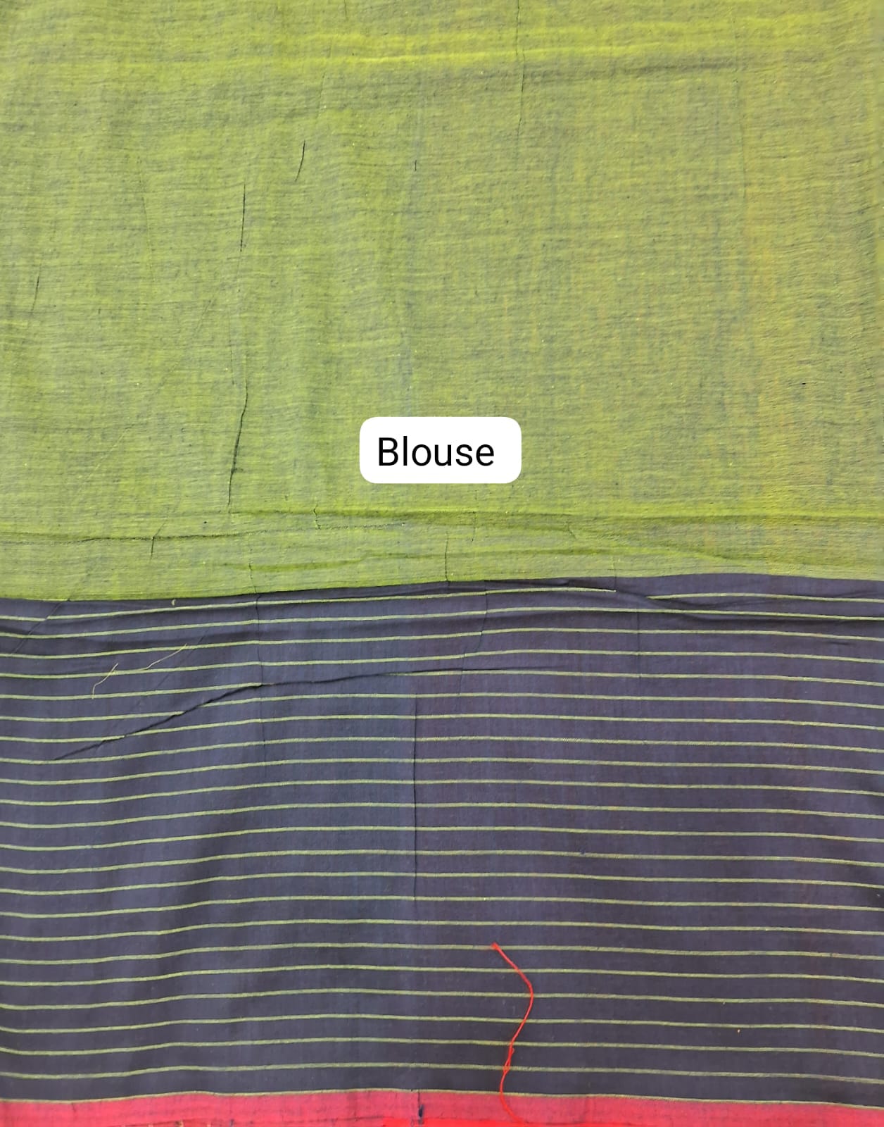 Bright Green Khadhi Cotton Saree blouse