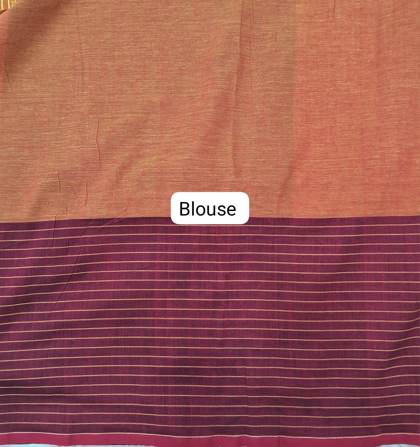 Yellow Khadhi Cotton Saree blouse