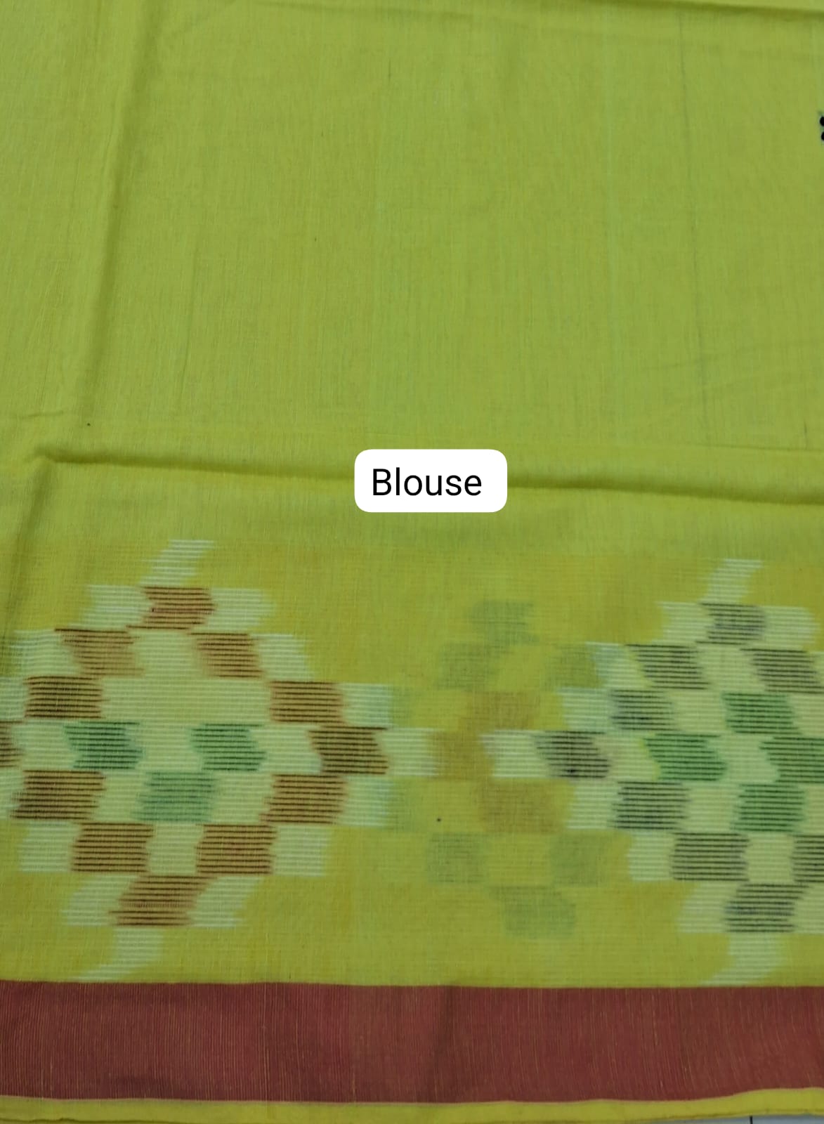 Lemon Yellow Khadhi Cotton Saree blouse
