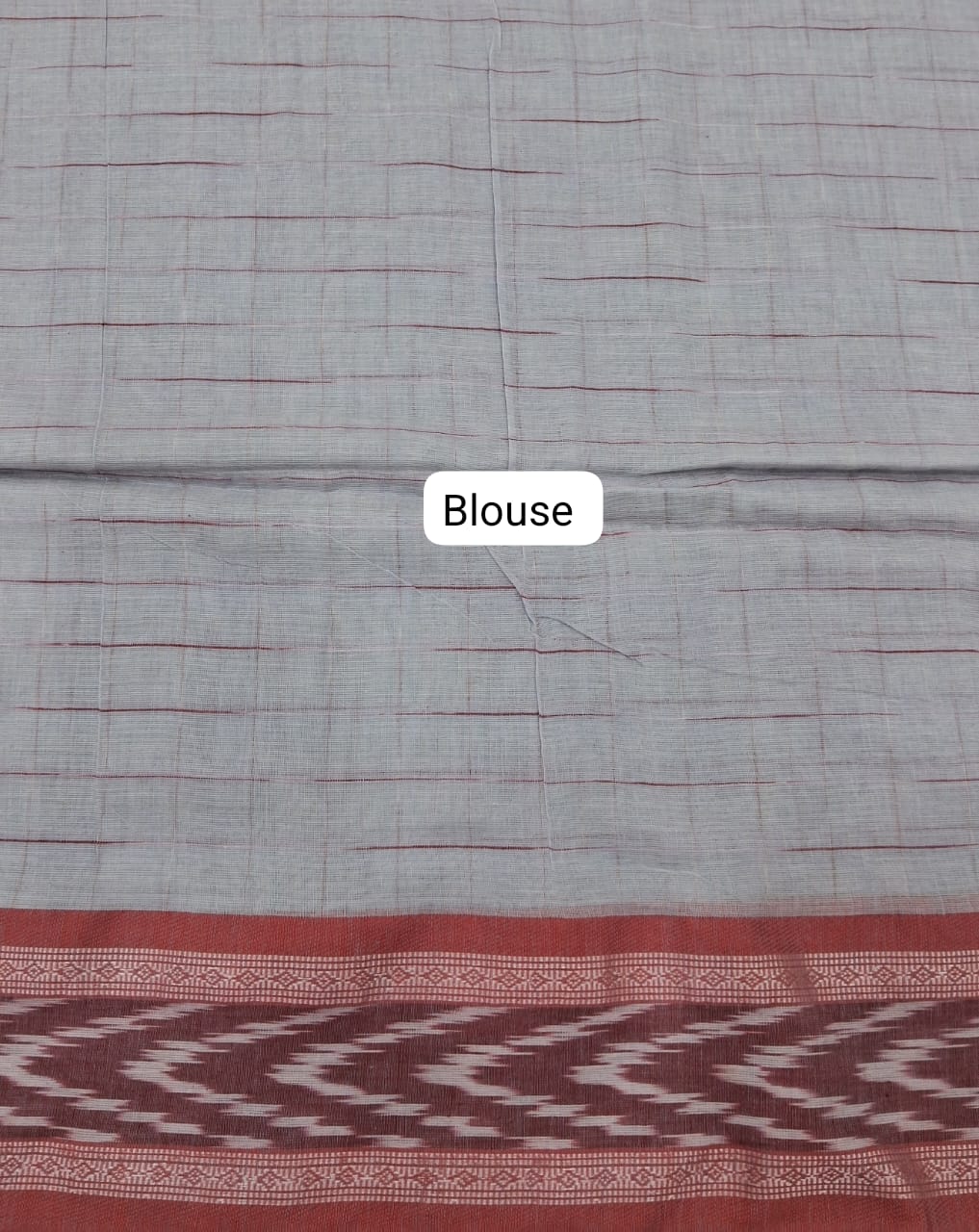 Off-White Khadhi Cotton Saree blouse